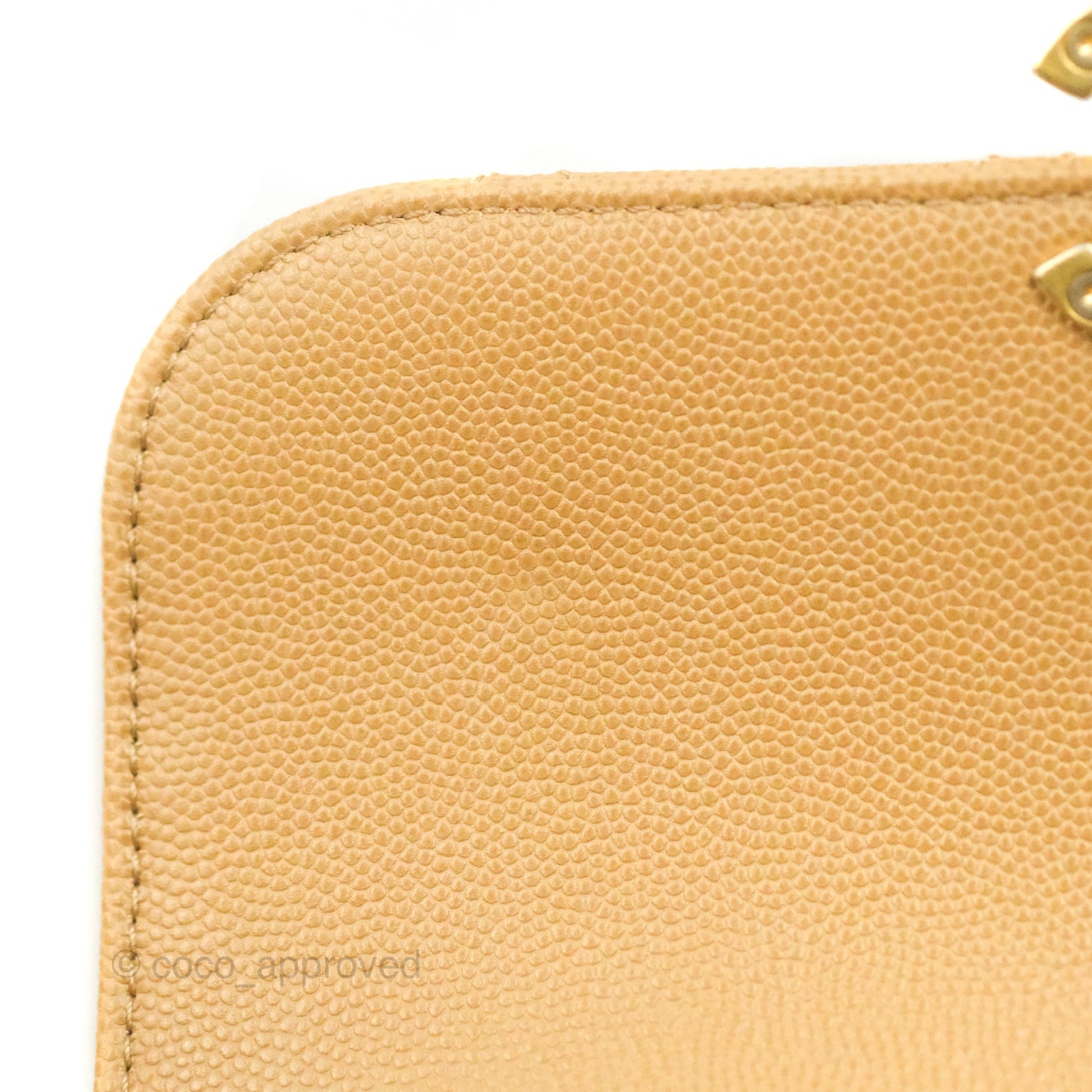 Chanel Mini Messenger Bag Beige Caviar Gold Hardware 21K