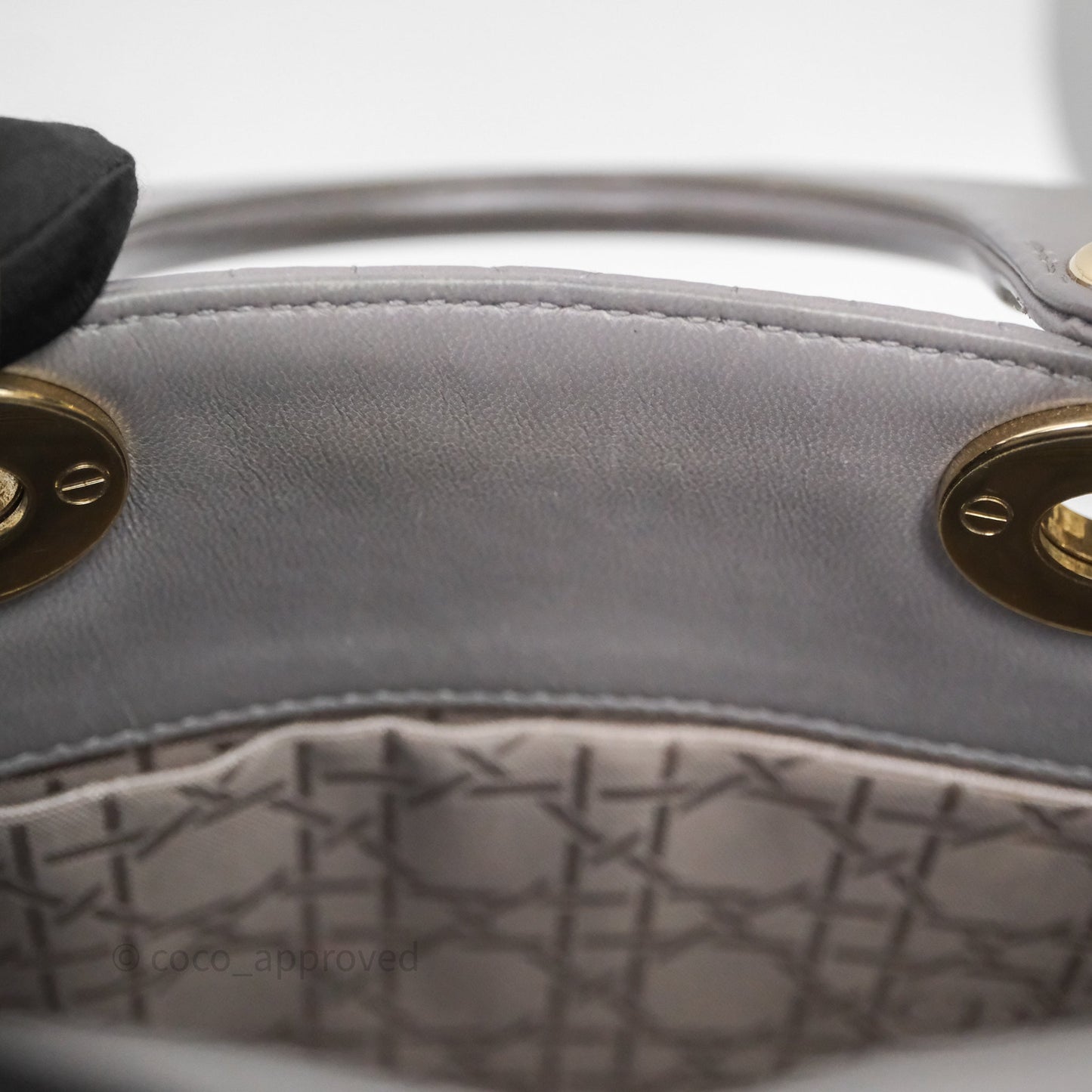 Christian Dior Small Lady Dior My ABCDior Bag Stone Gray Cannage Lambskin