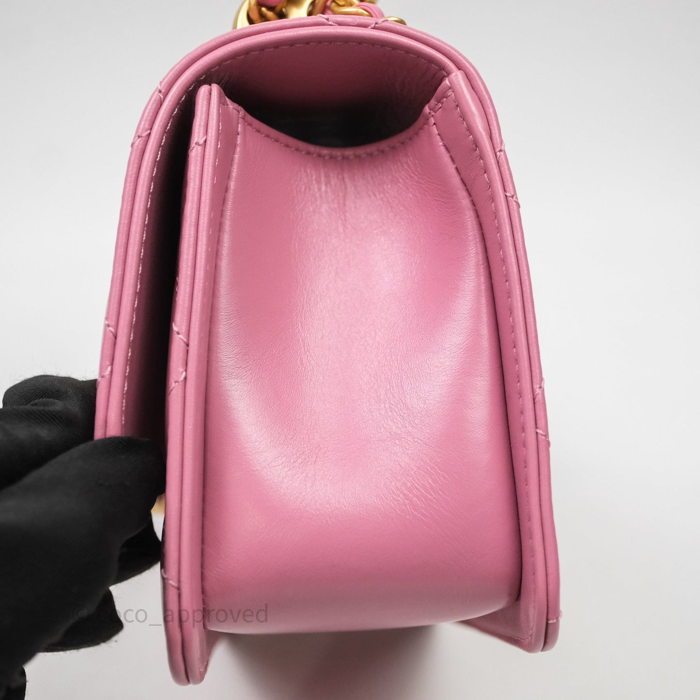 Chanel Quilted Mini Perfect Fit Adjustable Pink Calfskin Gold Hardware