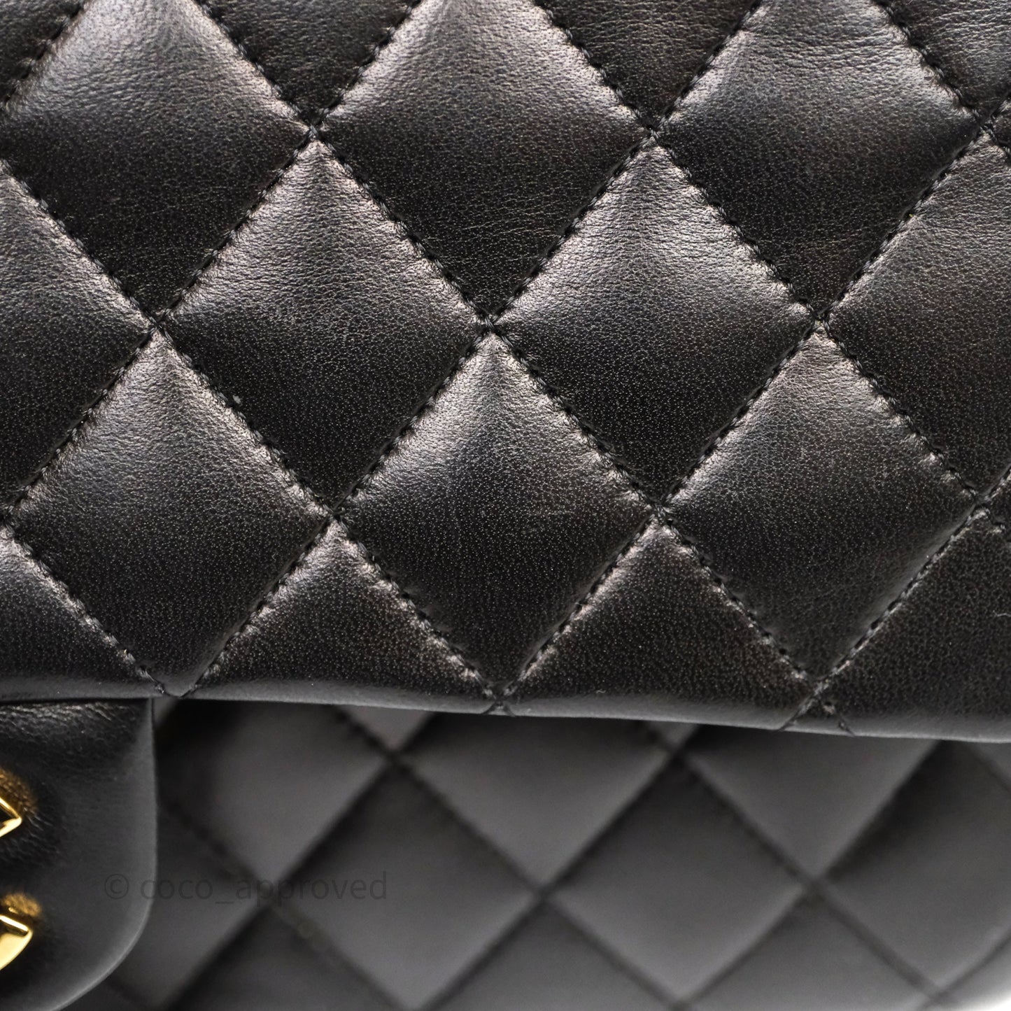 Chanel Classic M/L Medium Flap Quilted Black Lambskin Gold Hardware