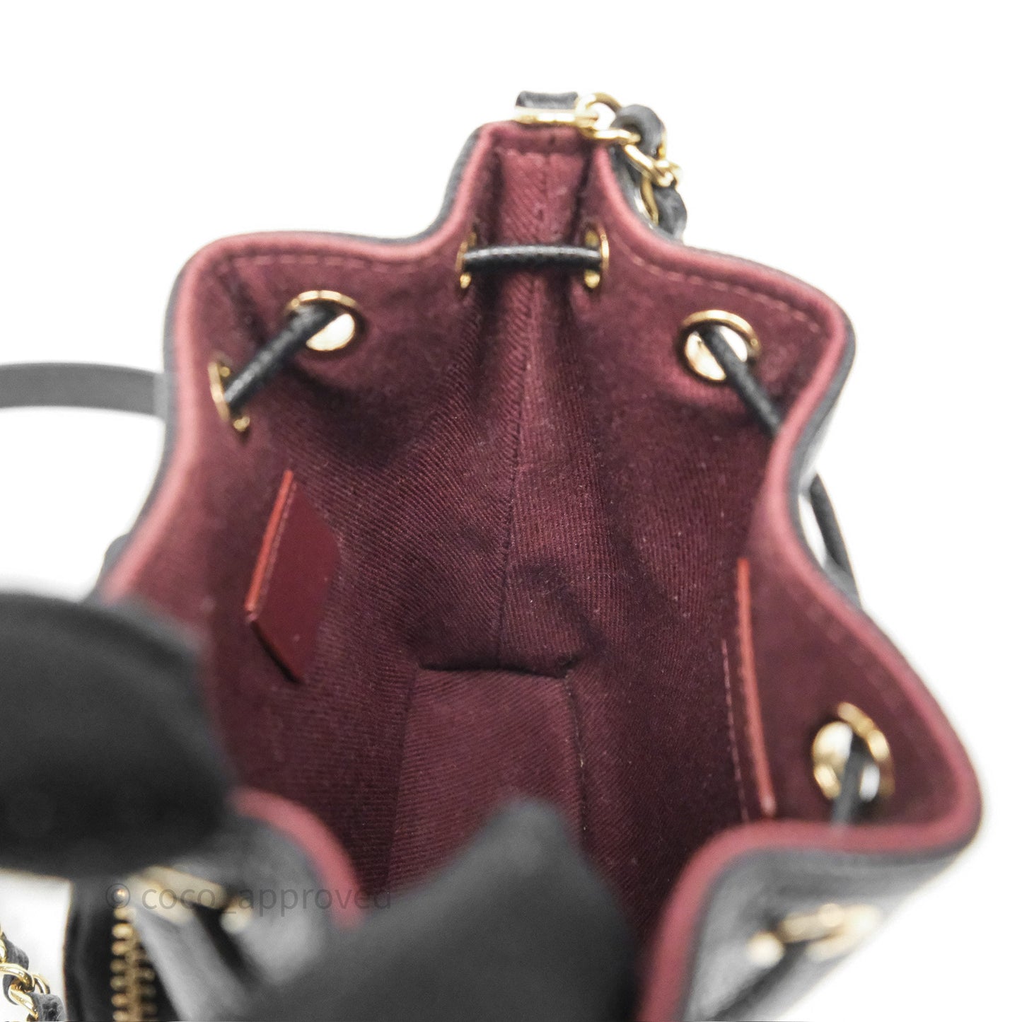 Chanel Mini Pocket Bucket Bag Black Caviar Gold Hardware