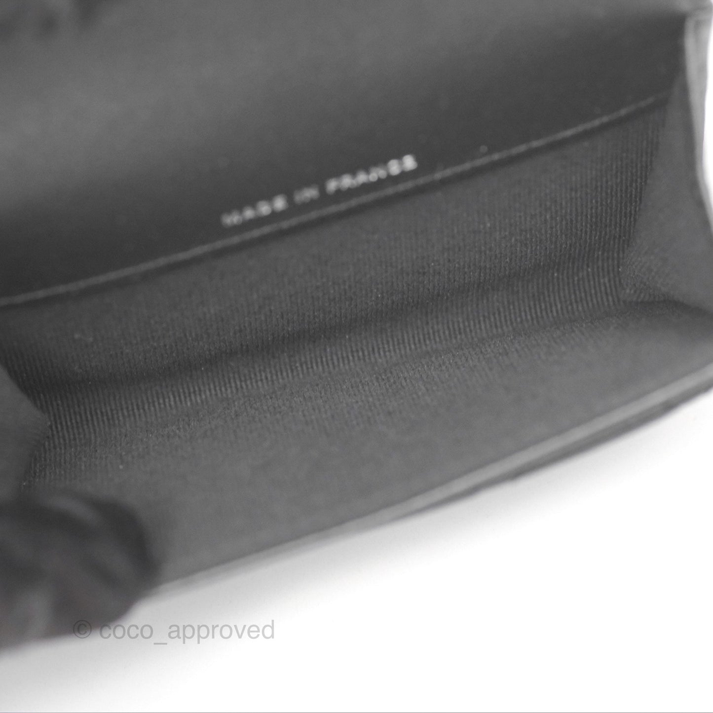 Chanel Classic Flap Card Holder Quilted Iridescent So Black