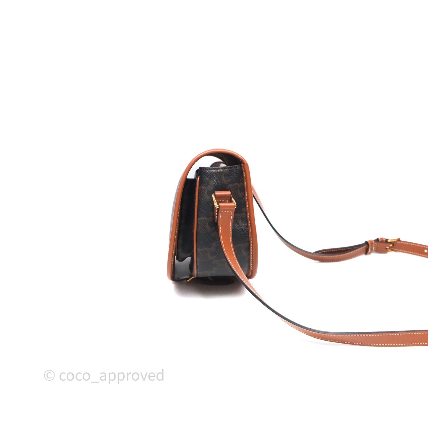 Celine Medium Folco Bag Triomphe Canvas Tan