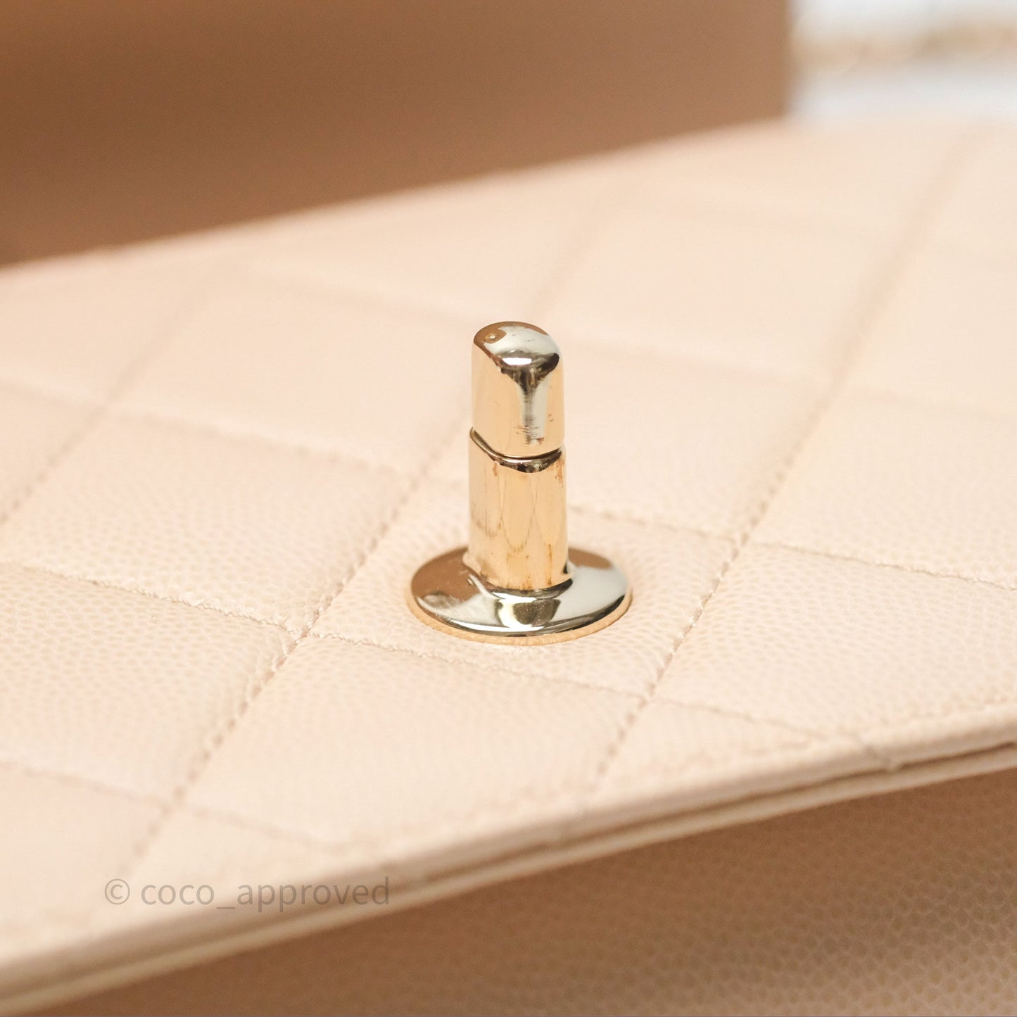 Chanel Quilted Small Like The Wallet Flap Light Beige Pink Caviar Light Gold Hardware 22C