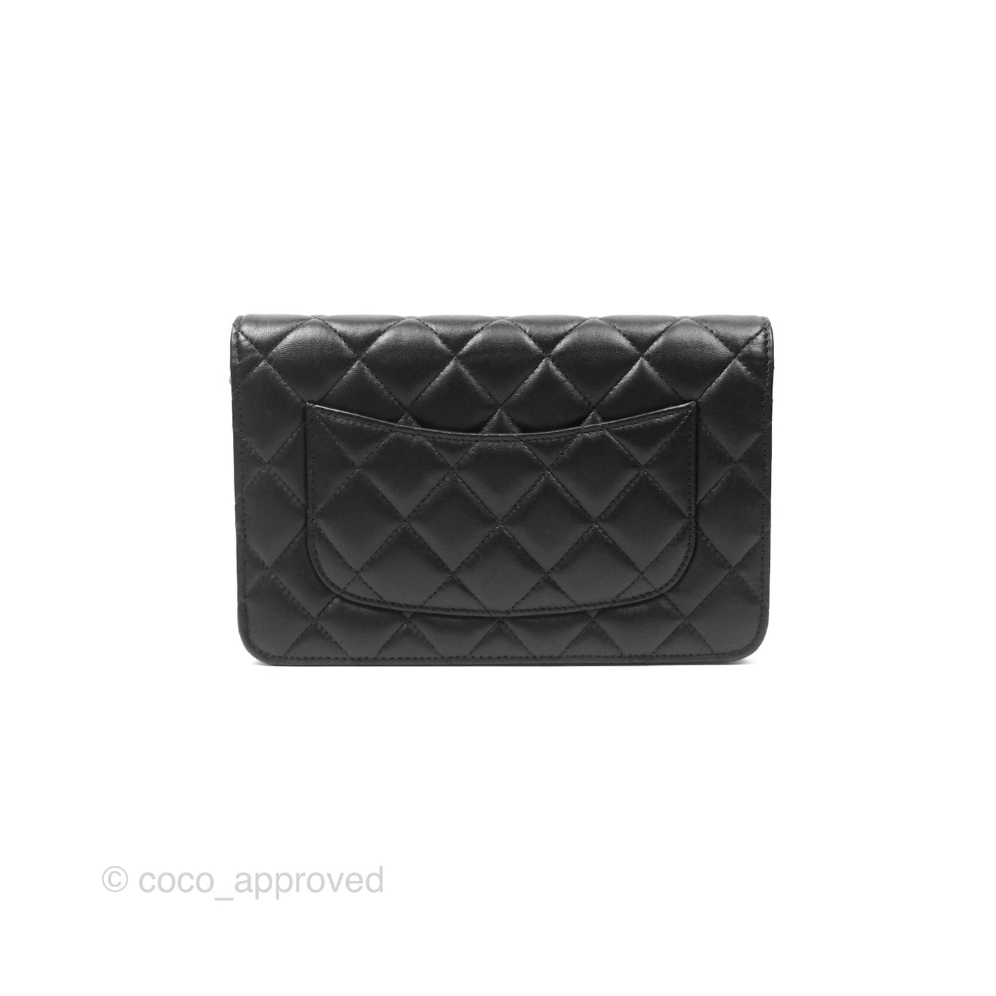 Chanel Quilted Classic Wallet on Chain WOC Black Lambskin Gold Hardware