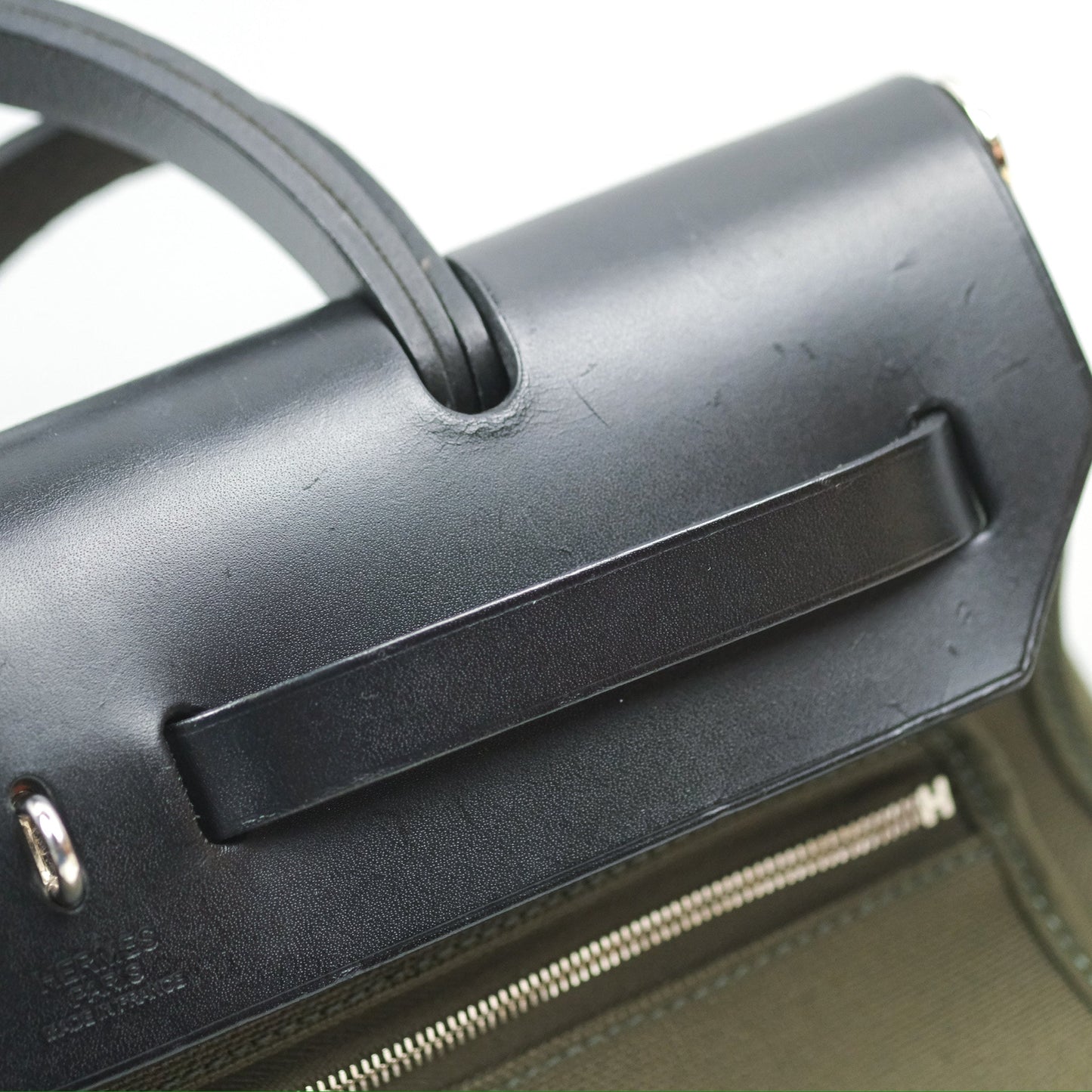 Hermès Herbag Zip 31 Khaki Canvas Palladium Hardware