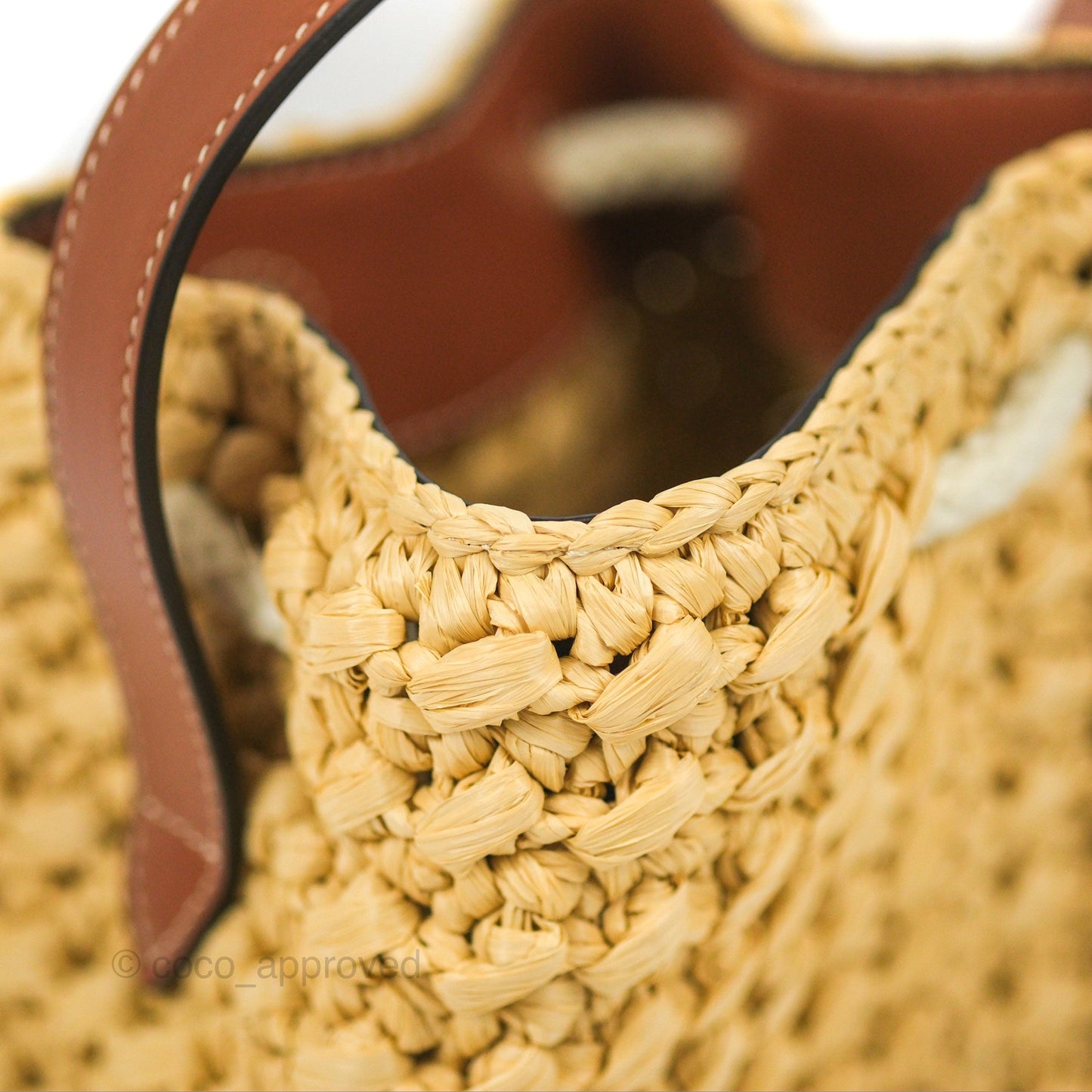 Celine Teen Drawstring Bucket Bag Raffia Natural / Tan Calfskin