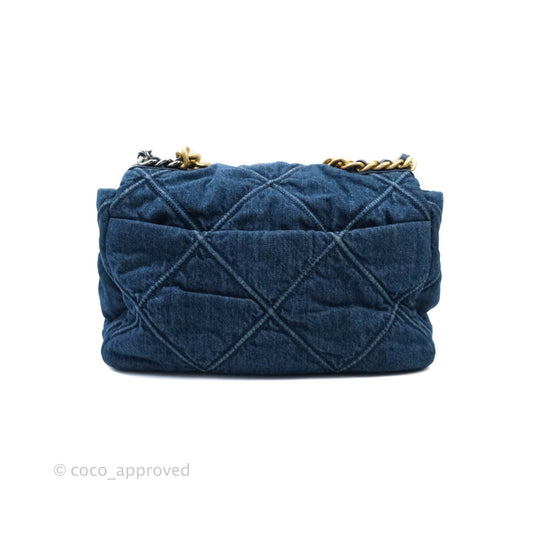 Chanel 19 Medium Dark Denim Mixed Hardware