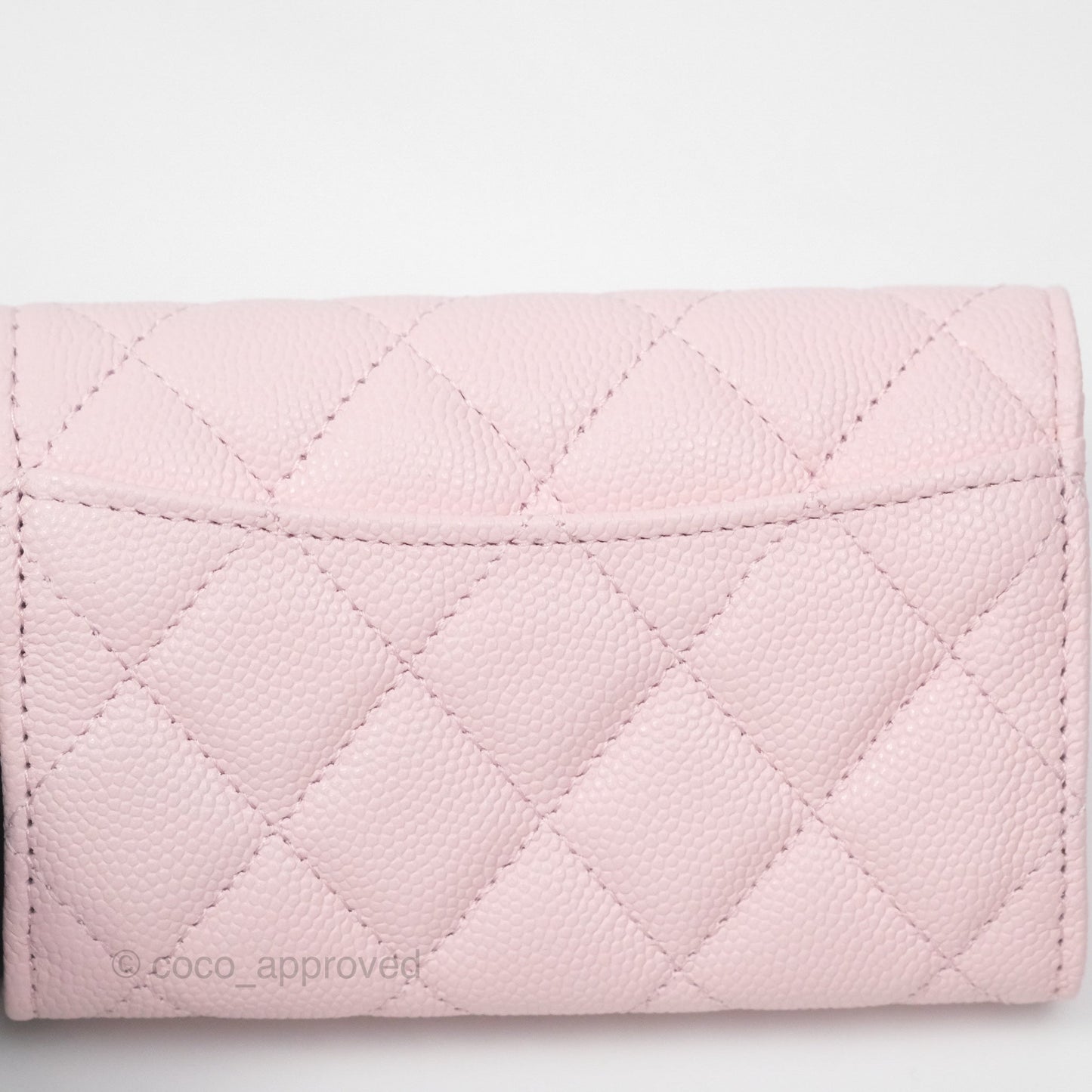 Chanel Quilted Flap Card Holder Caviar Pink Gold Hardware