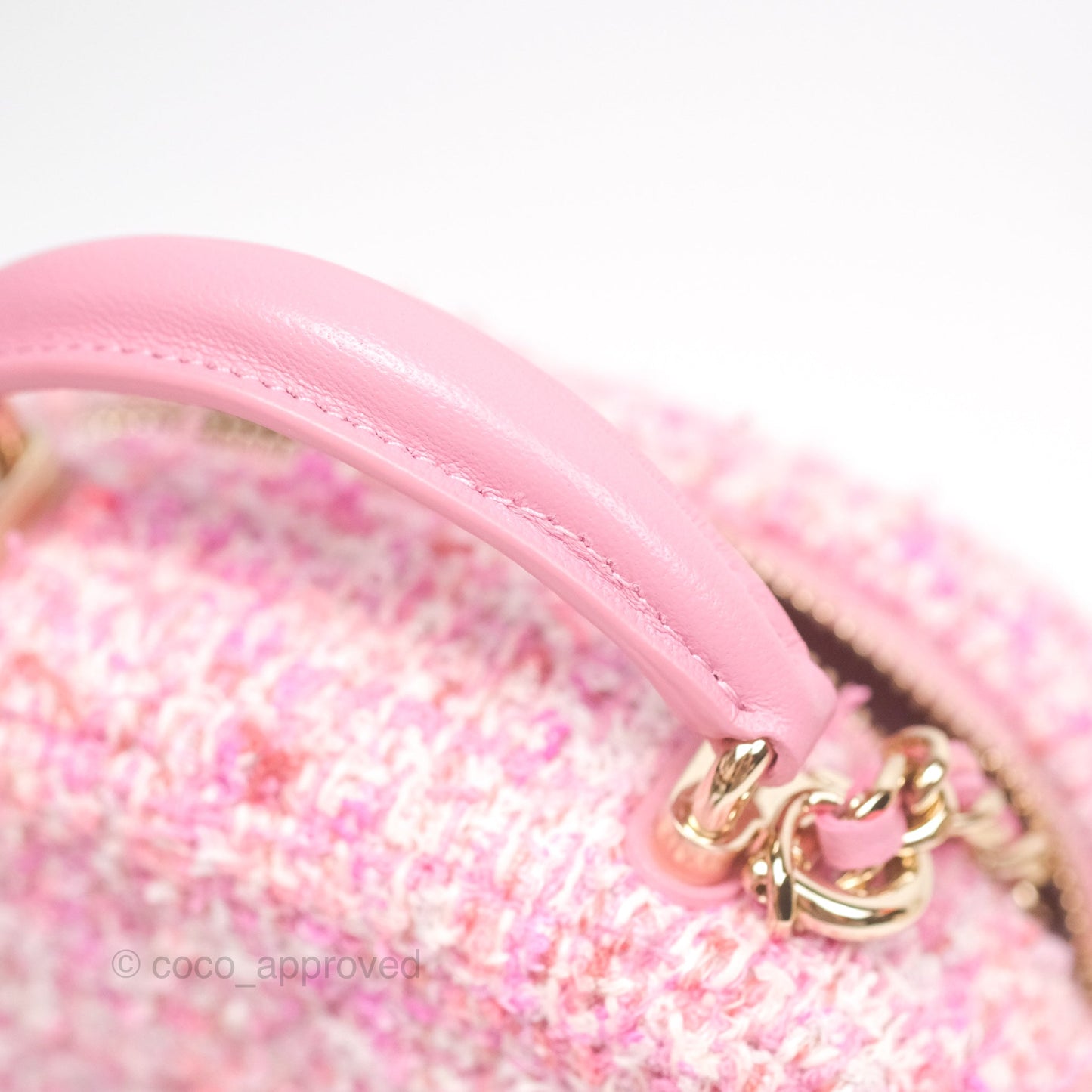 Chanel Classic Mini Backpack Pink Tweed Gold Hardware