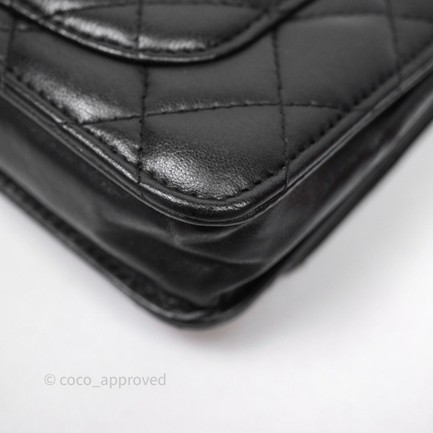 Chanel Classic WOC Wallet On Chain Quilted Black Lambskin Gold Hardware
