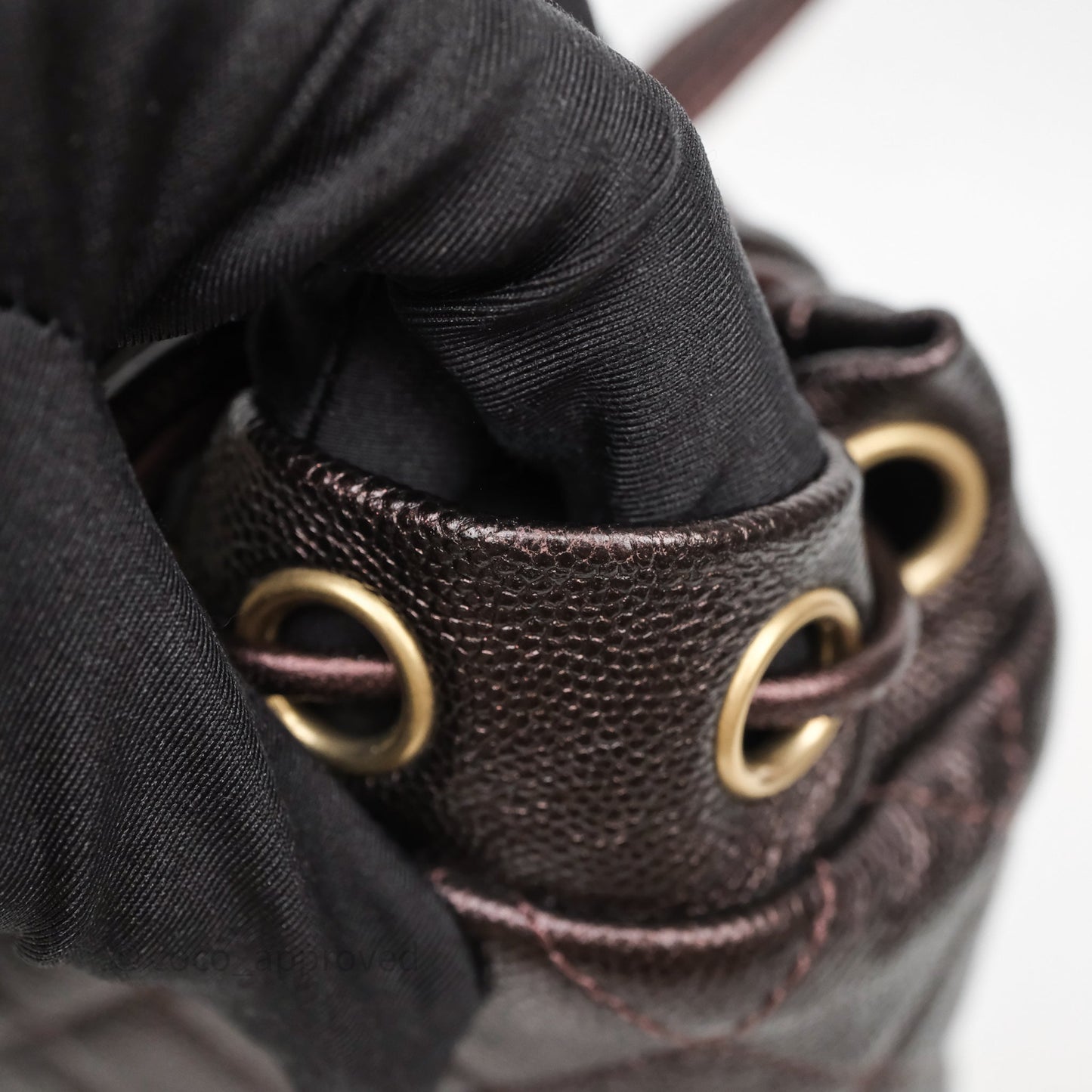 Chanel Quilted Filigree Backpack Purple Iridescent Burgundy Caviar Aged Gold Hardware