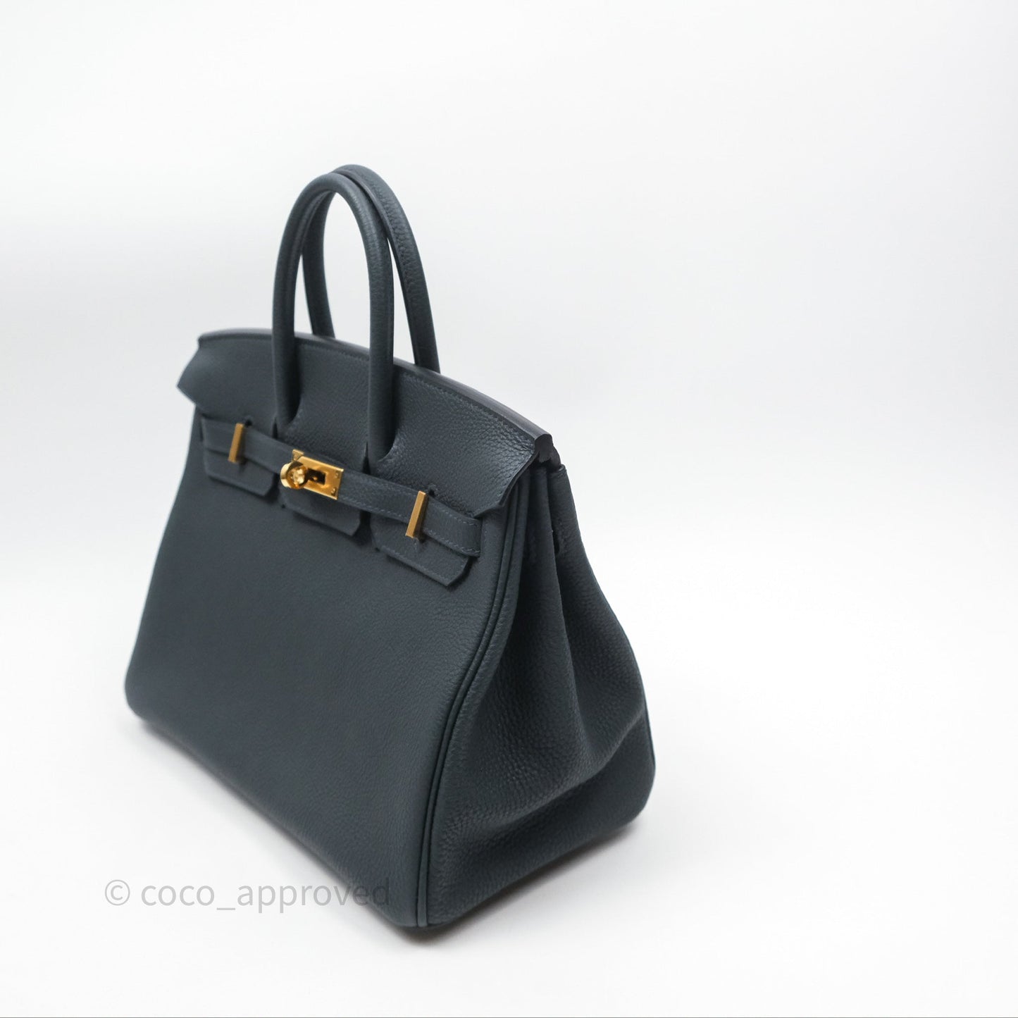 Hermès Birkin 25 Retourne Vert Rousseau V0 Togo Gold Hardware