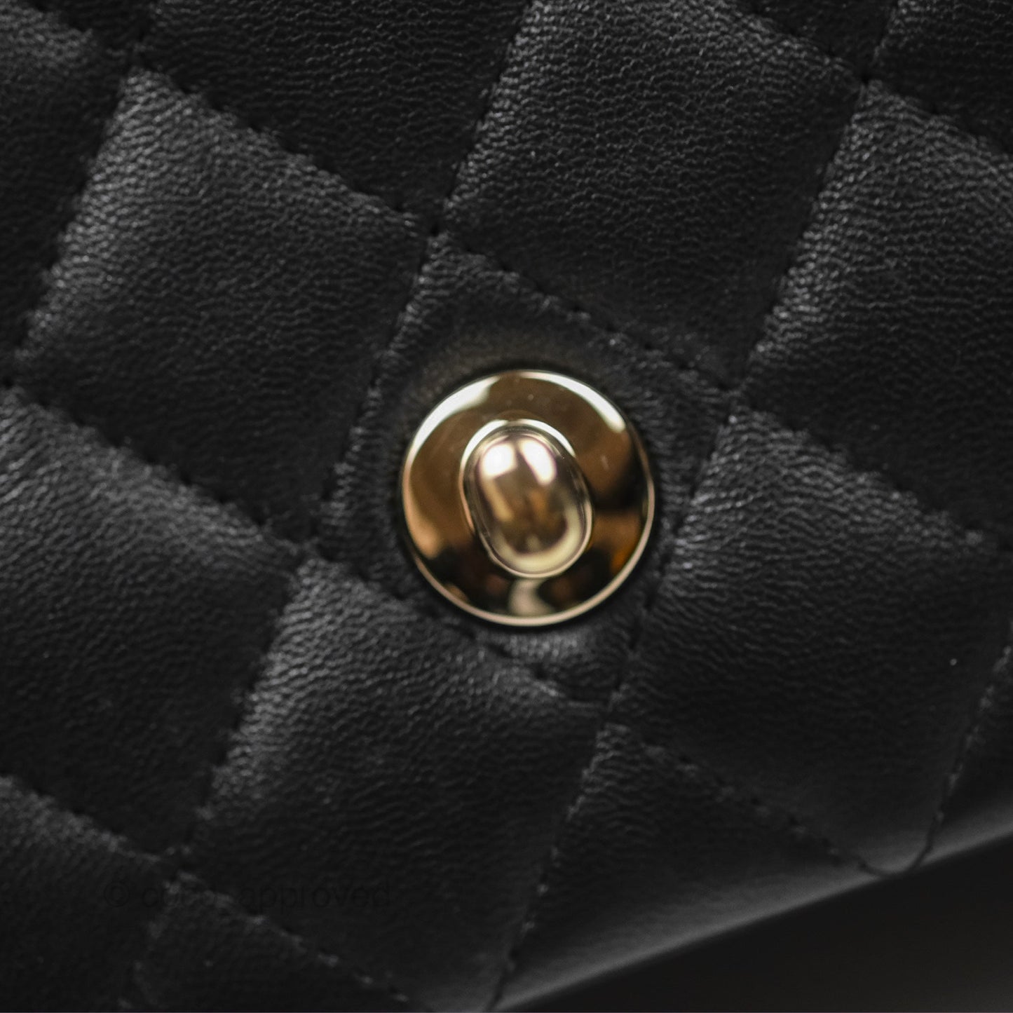 Chanel Top Handle Mini Rectangular Flap Black Lambskin Gold Hardware