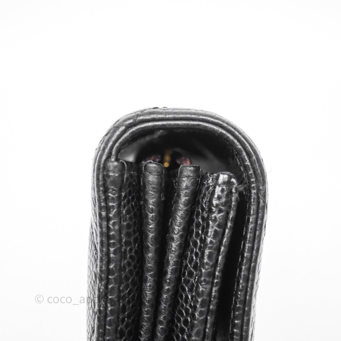 Chanel Quilted Classic Zip Long Wallet Black Caviar Gold Hardware