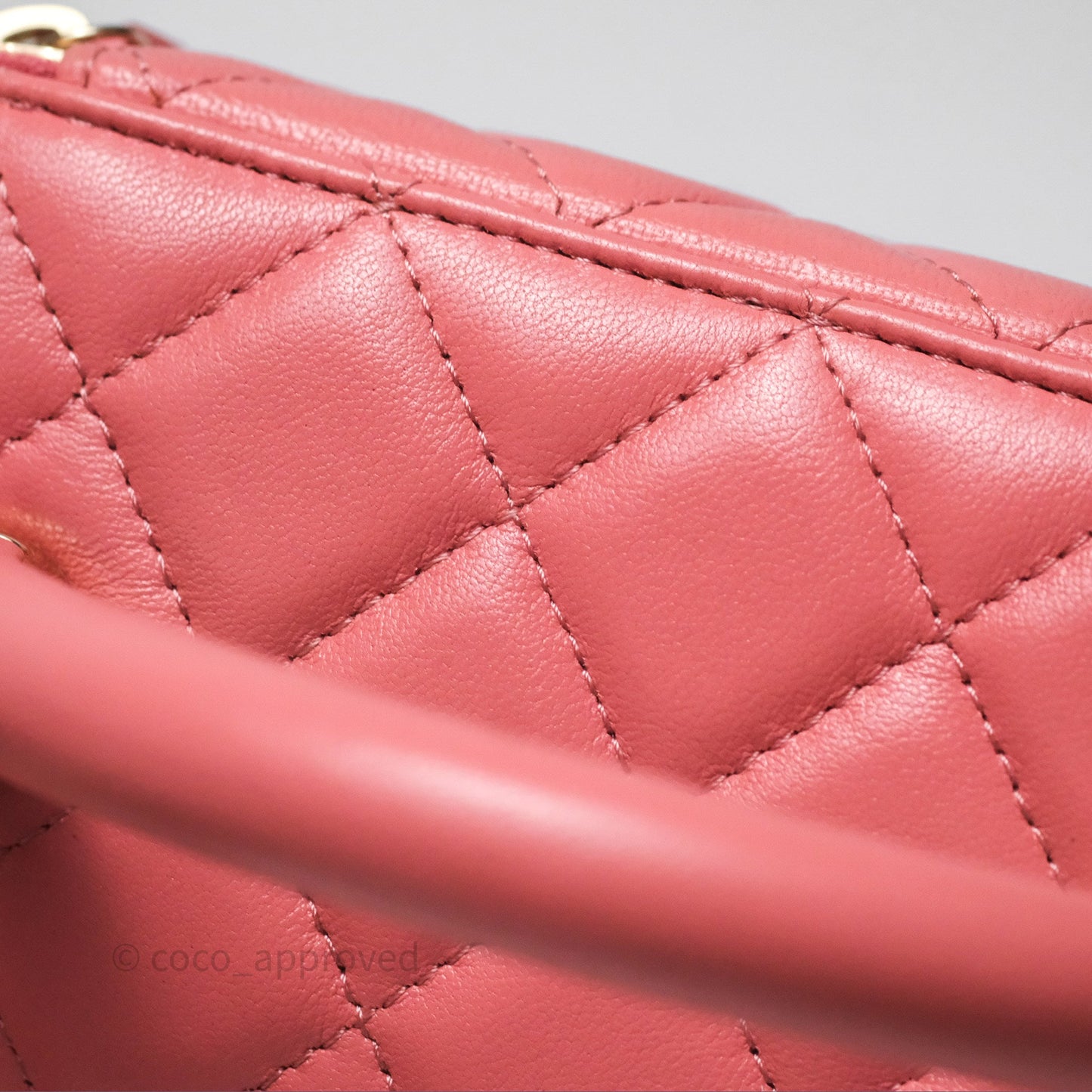 Chanel Vanity Rectangular Top Handle Pink Lambskin Gold Hardware