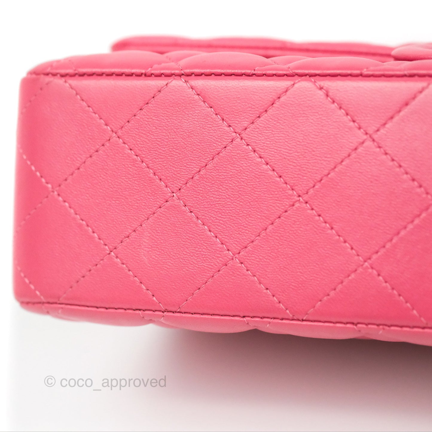 Chanel Classic M/L Medium Flap Quilted Pink Lambskin Silver Hardware