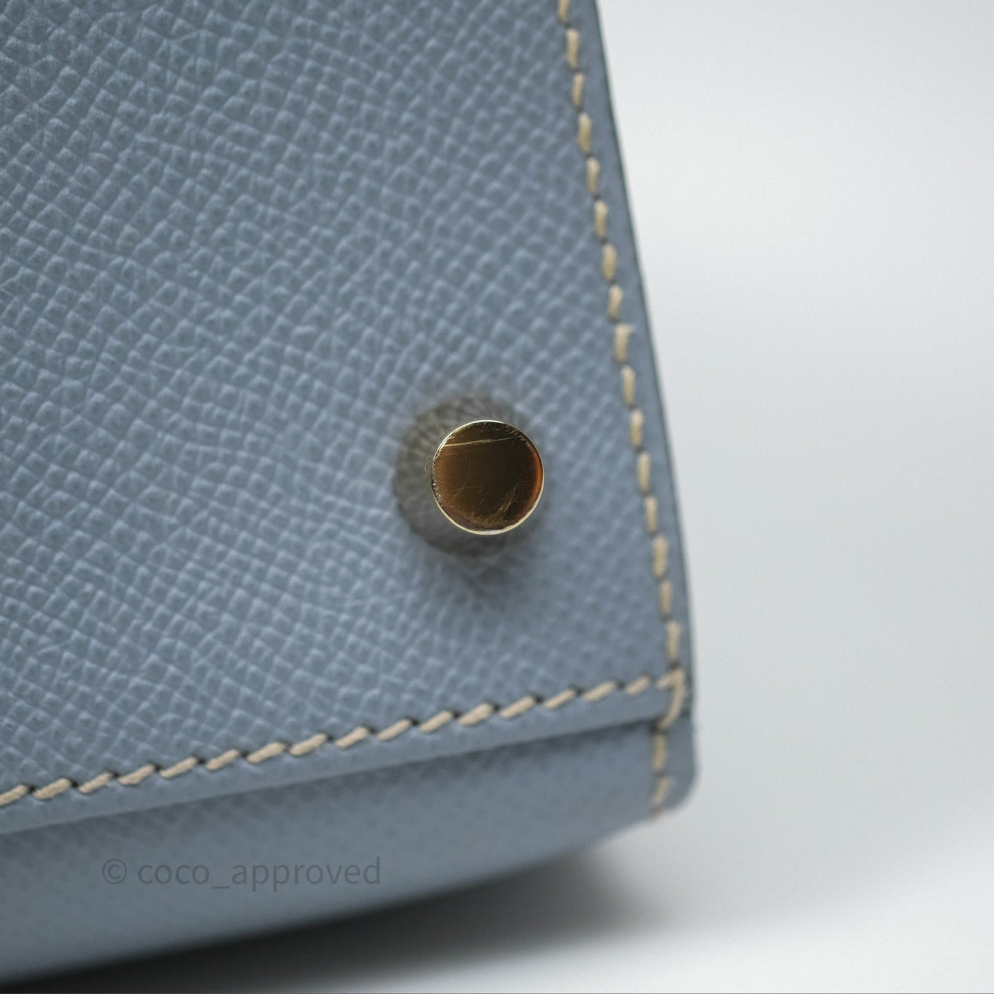 Hermès Kelly II 28 Sellier Bleu Lin J7 Epsom Gold Hardware