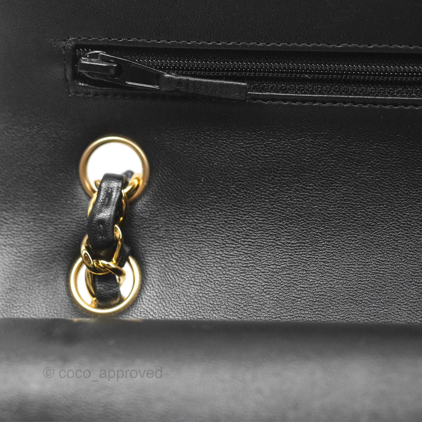 Chanel Small Classic Quilted Flap Black Lambskin Gold Hardware