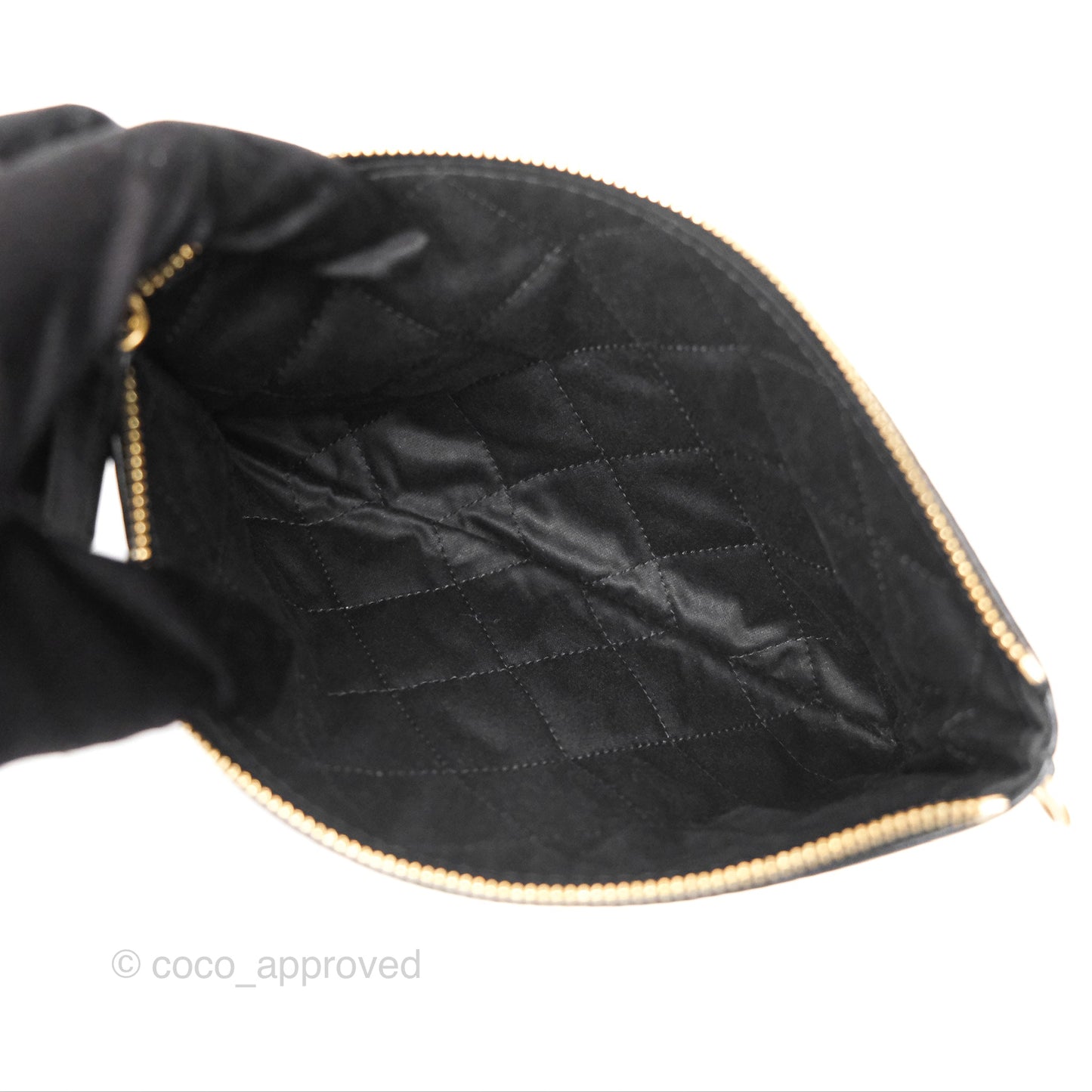 Chanel 22 Small Black Shiny Crumpled Calfskin Aged Gold Hardware
