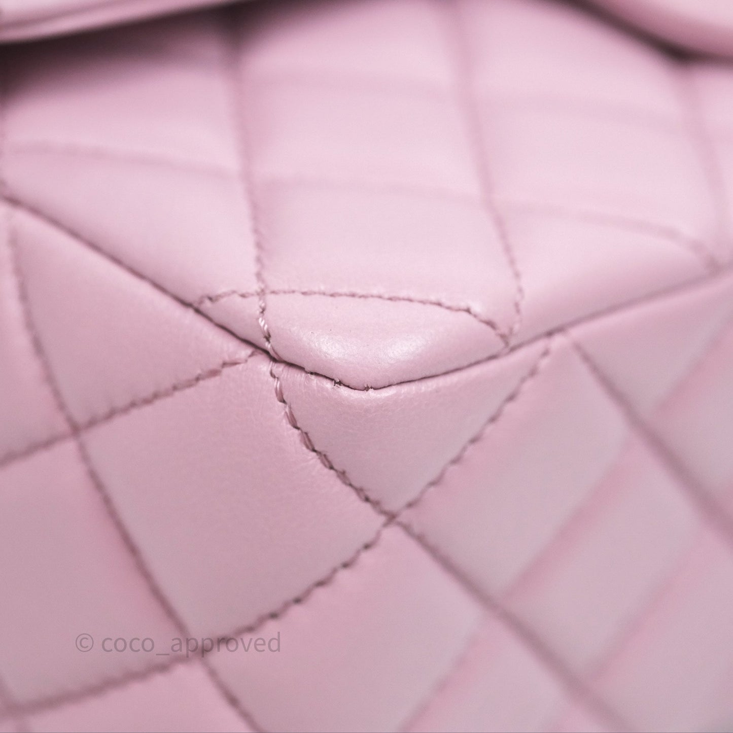 Chanel Logo Top Handle Mini Rectangular Flap Bag Pink Lambskin Gold Hardware