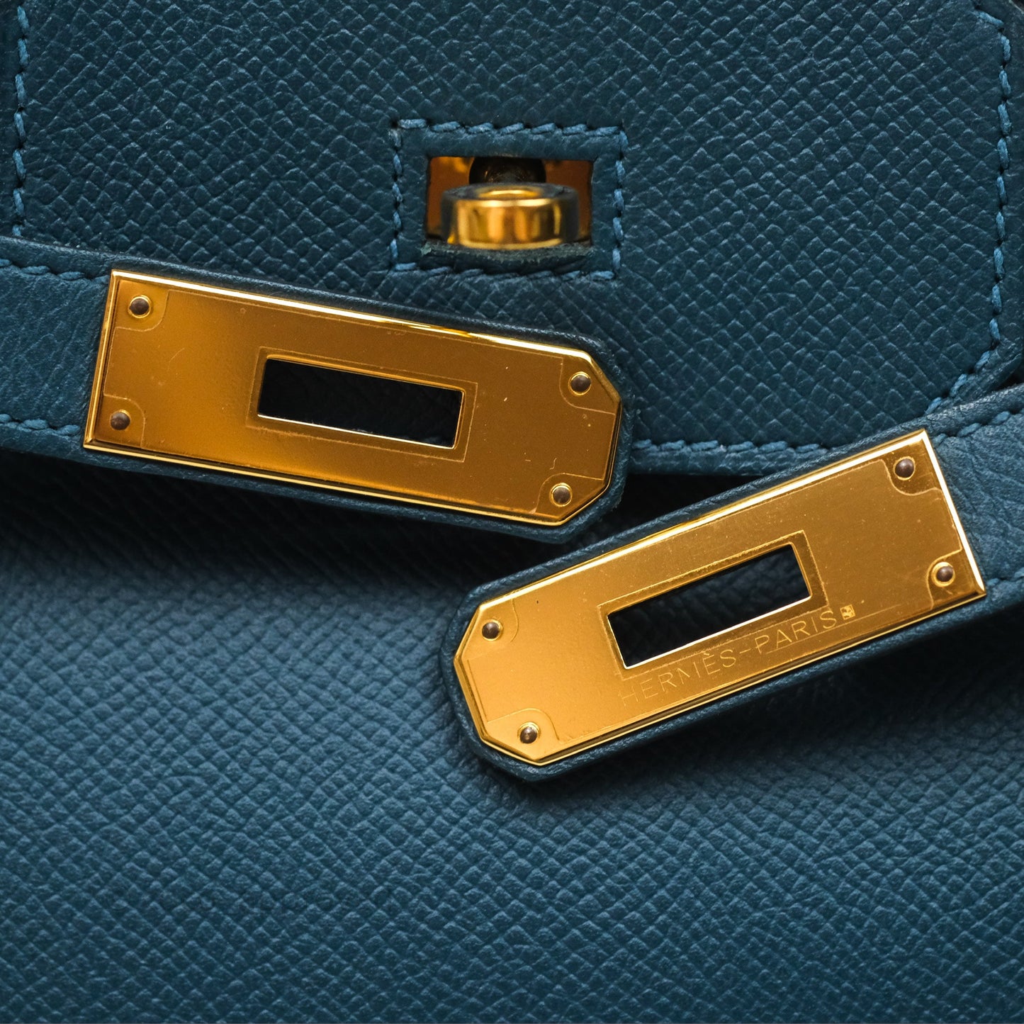 Hermès Birkin 30 Retourne Bleu de Prusse 7P Epsom Gold Hardware