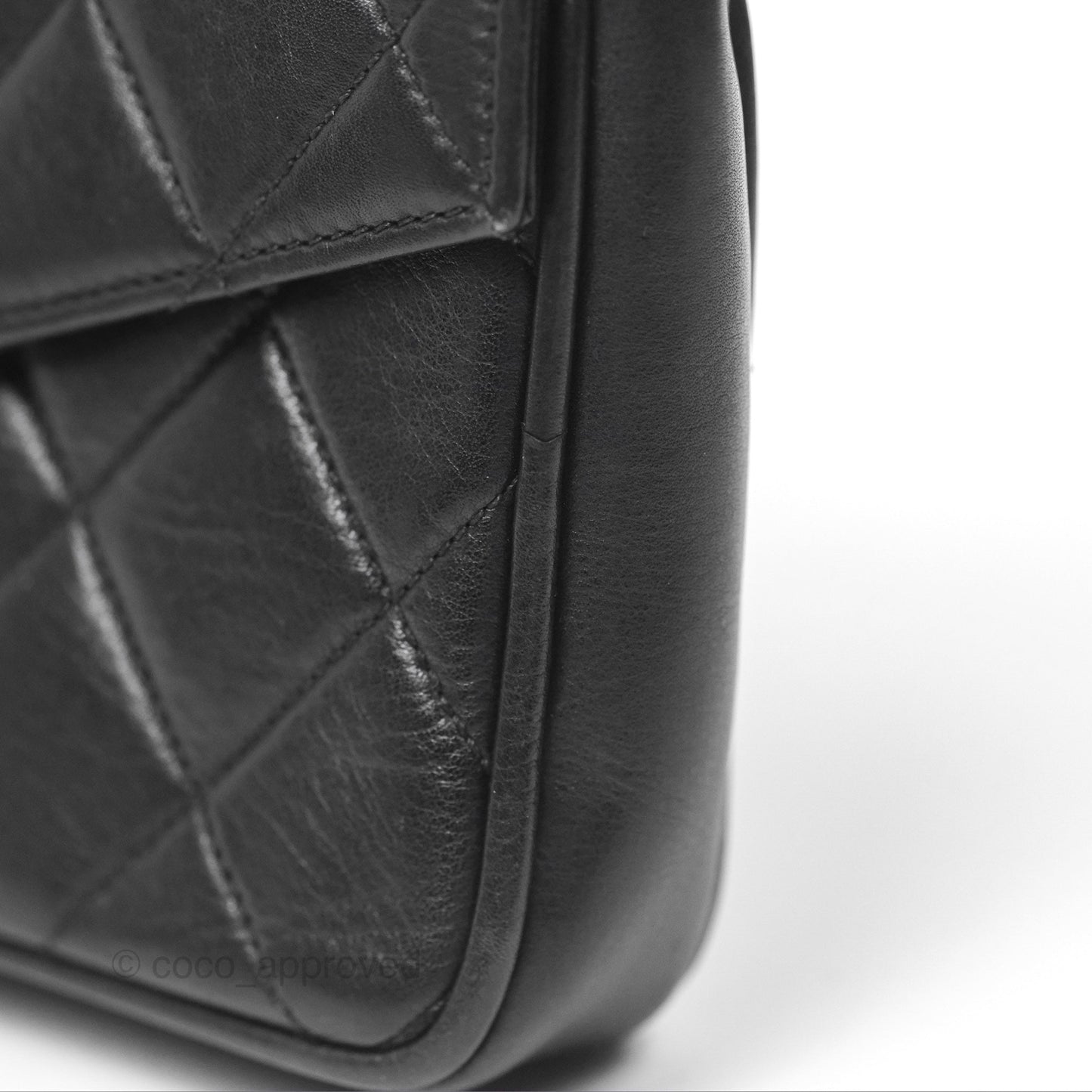 Chanel Vintage Belt Bag Quilted Black Lambskin 24K Gold Hardware