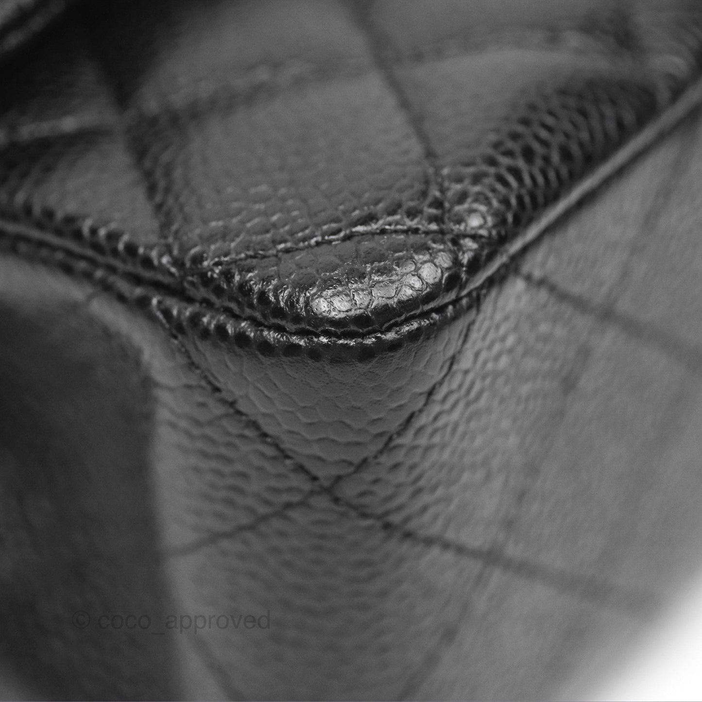 Chanel Classic M/L Medium Flap Quilted Black Caviar Silver Hardware