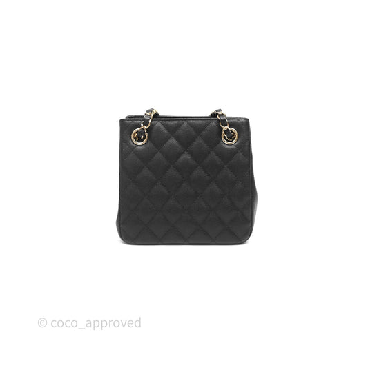 Chanel Mini Bucket Tote Black Caviar Gold Hardware 22S