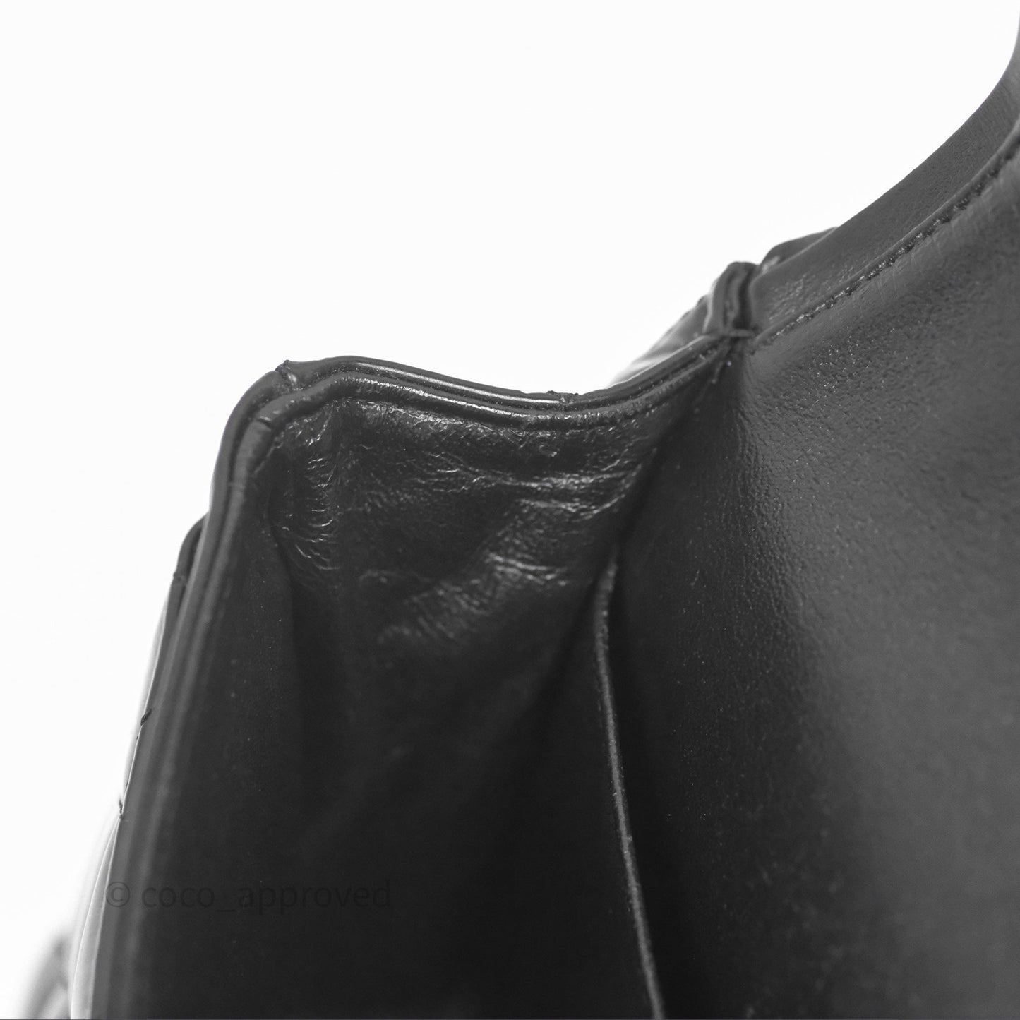 Chanel Classic M/L Medium Flap Quilted Black Patent Silver Hardware