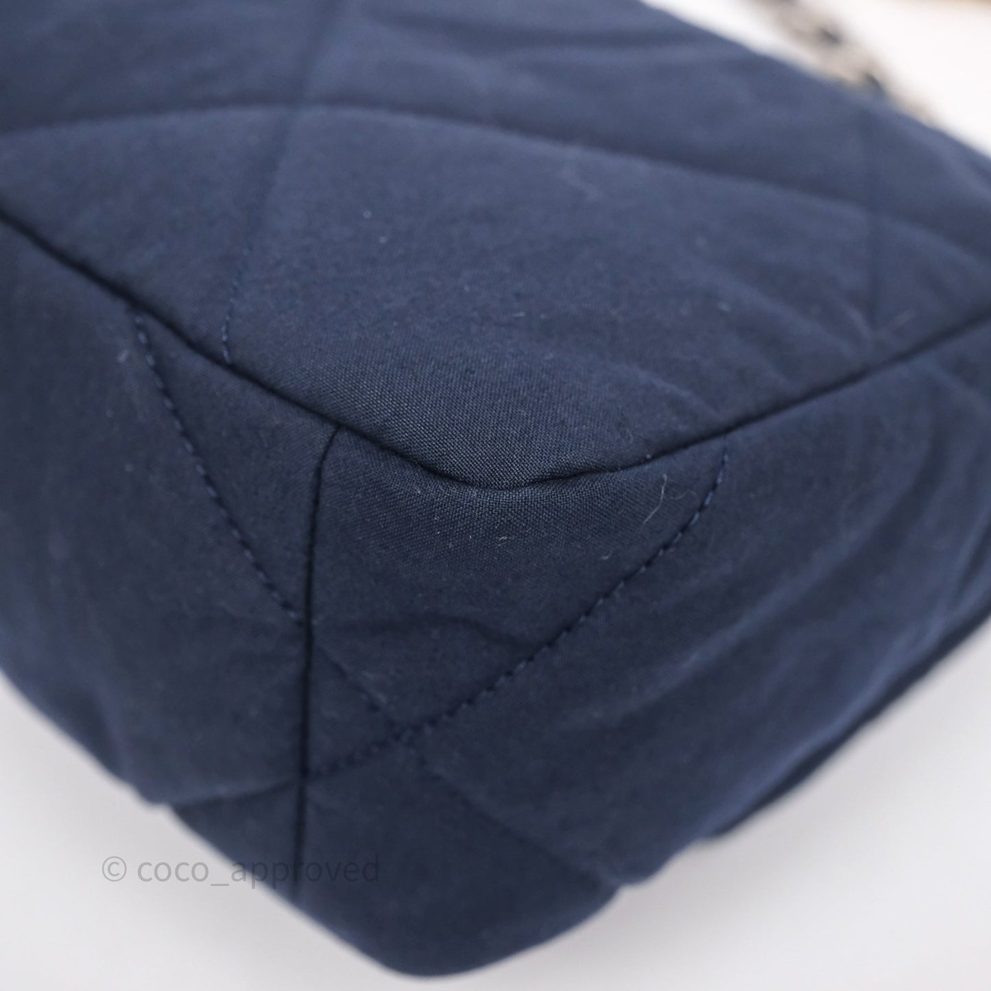 Chanel 19 Small Dark Navy Fabric Mixed Hardware