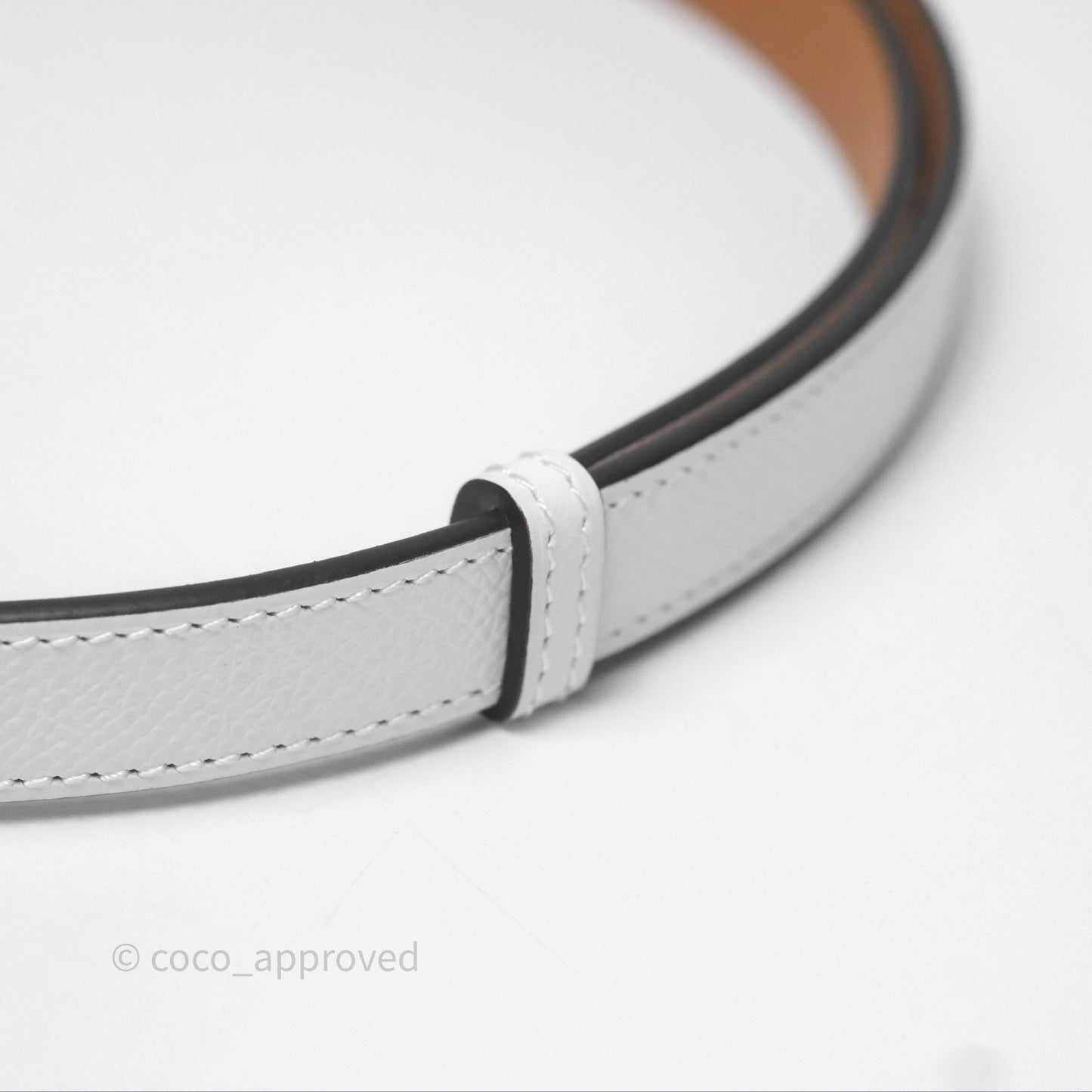 Hermès Kelly 18 Belt 01 Blanc White Epsom Rose Gold Hardware