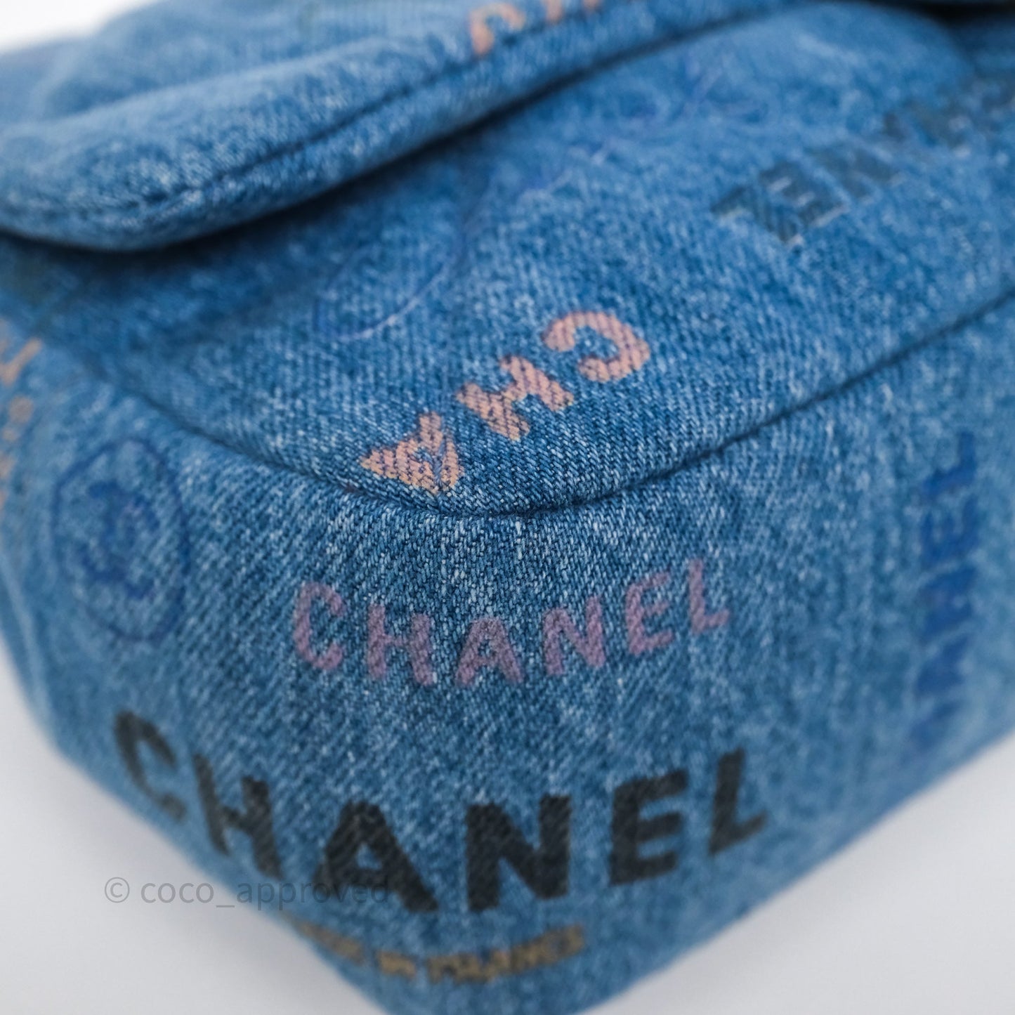 Chanel Large Denim Mood Flap Quilted Blue Multicolor 22P