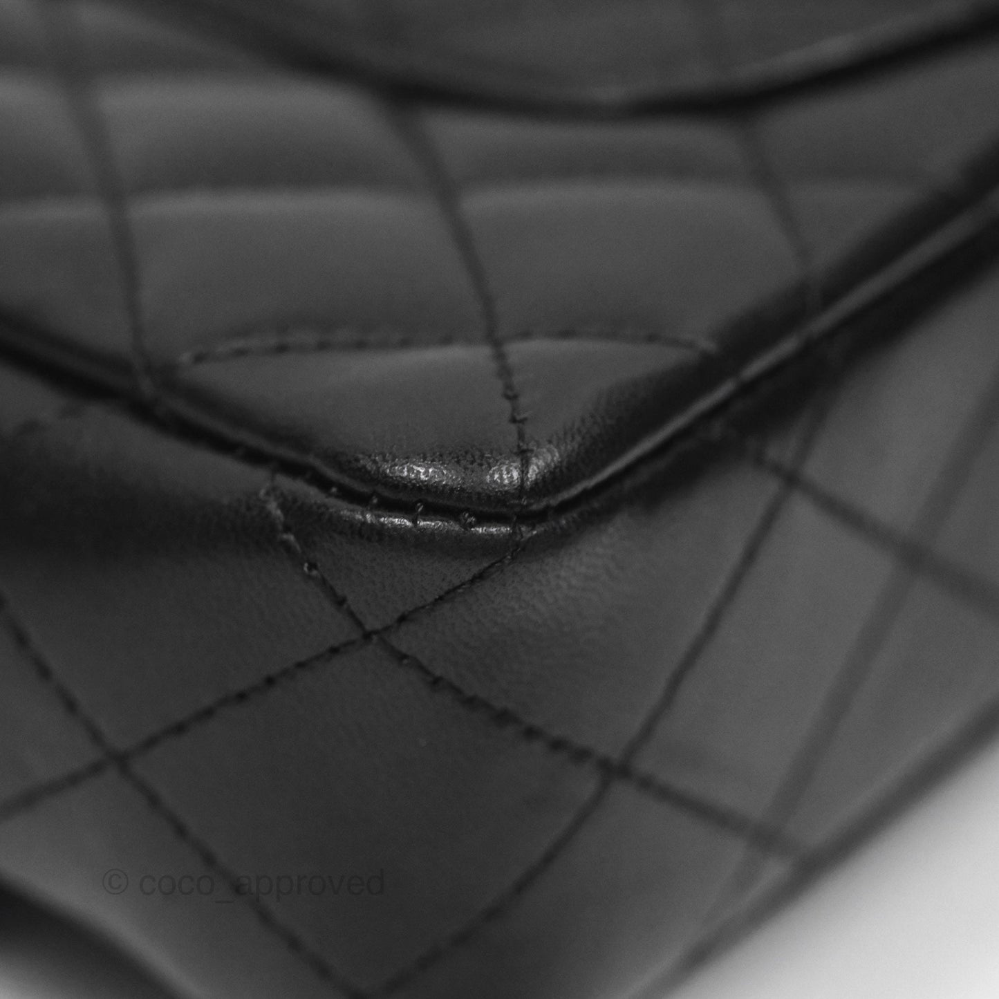 Chanel Quilted East West Flap Bag Black Lambskin Gold Hardware
