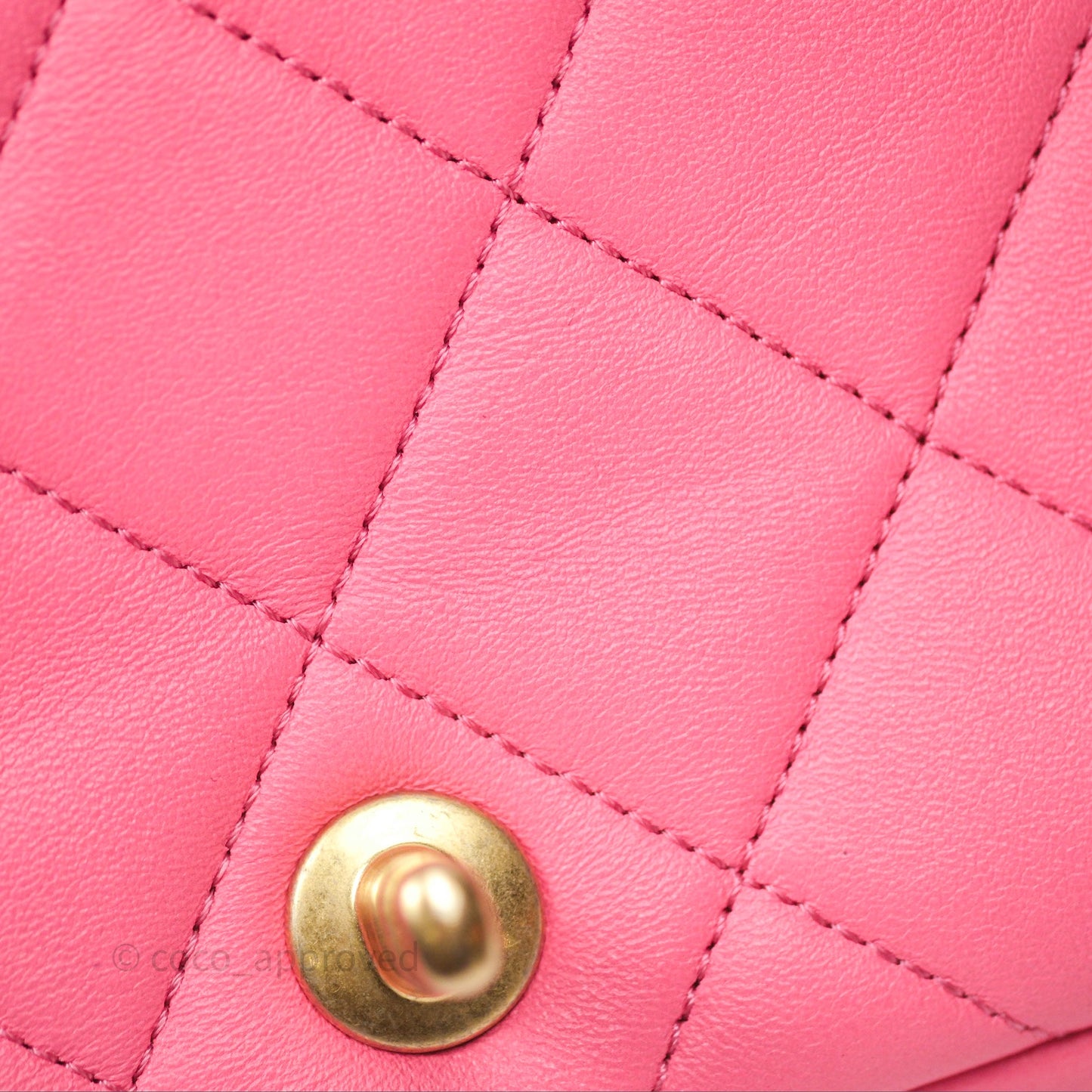 Chanel Quilted Mini CC Funky Town Flap Pink Lambskin Aged Gold Hardware