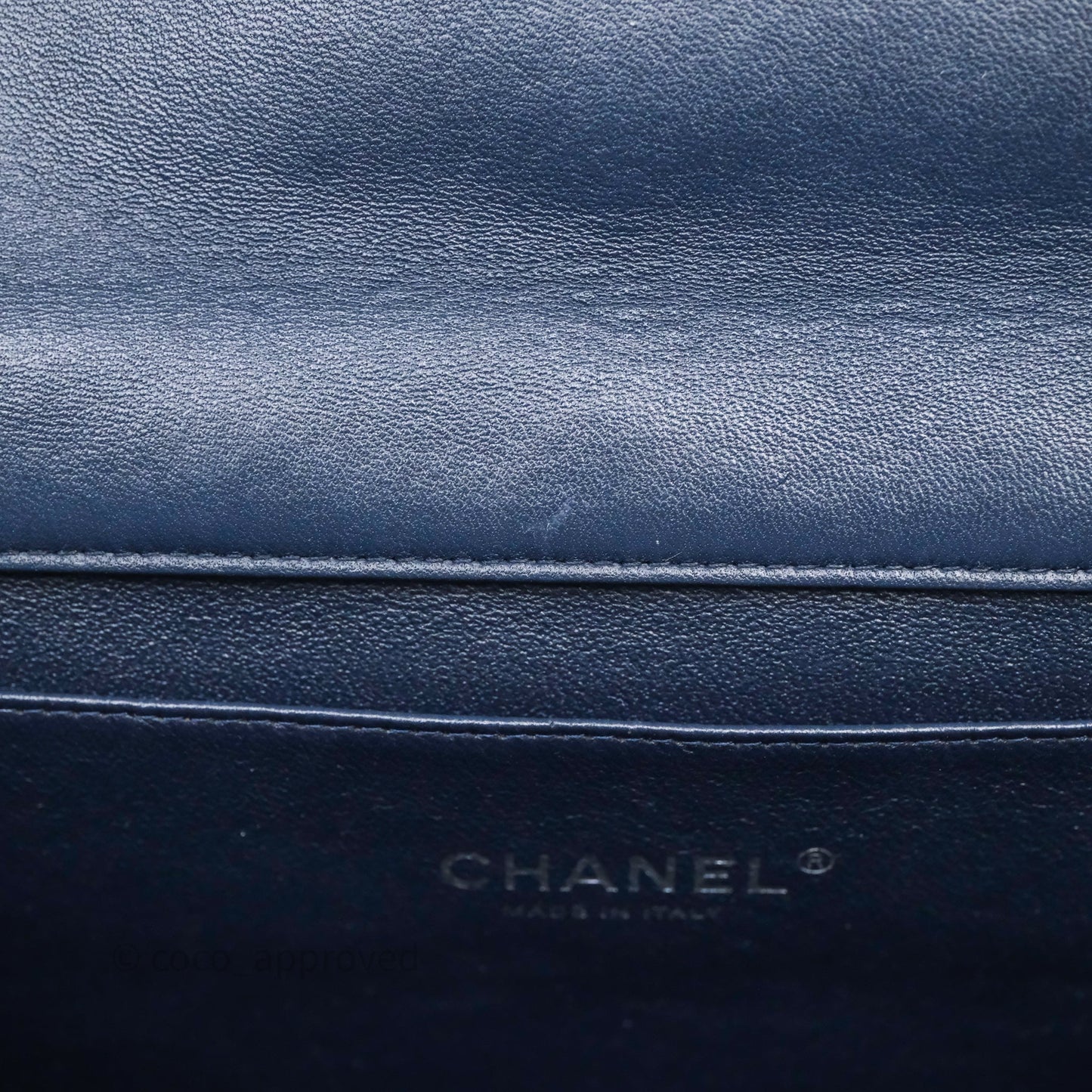 Chanel Quilted Clutch with Chain Lambskin Navy Gun Metal Hardware