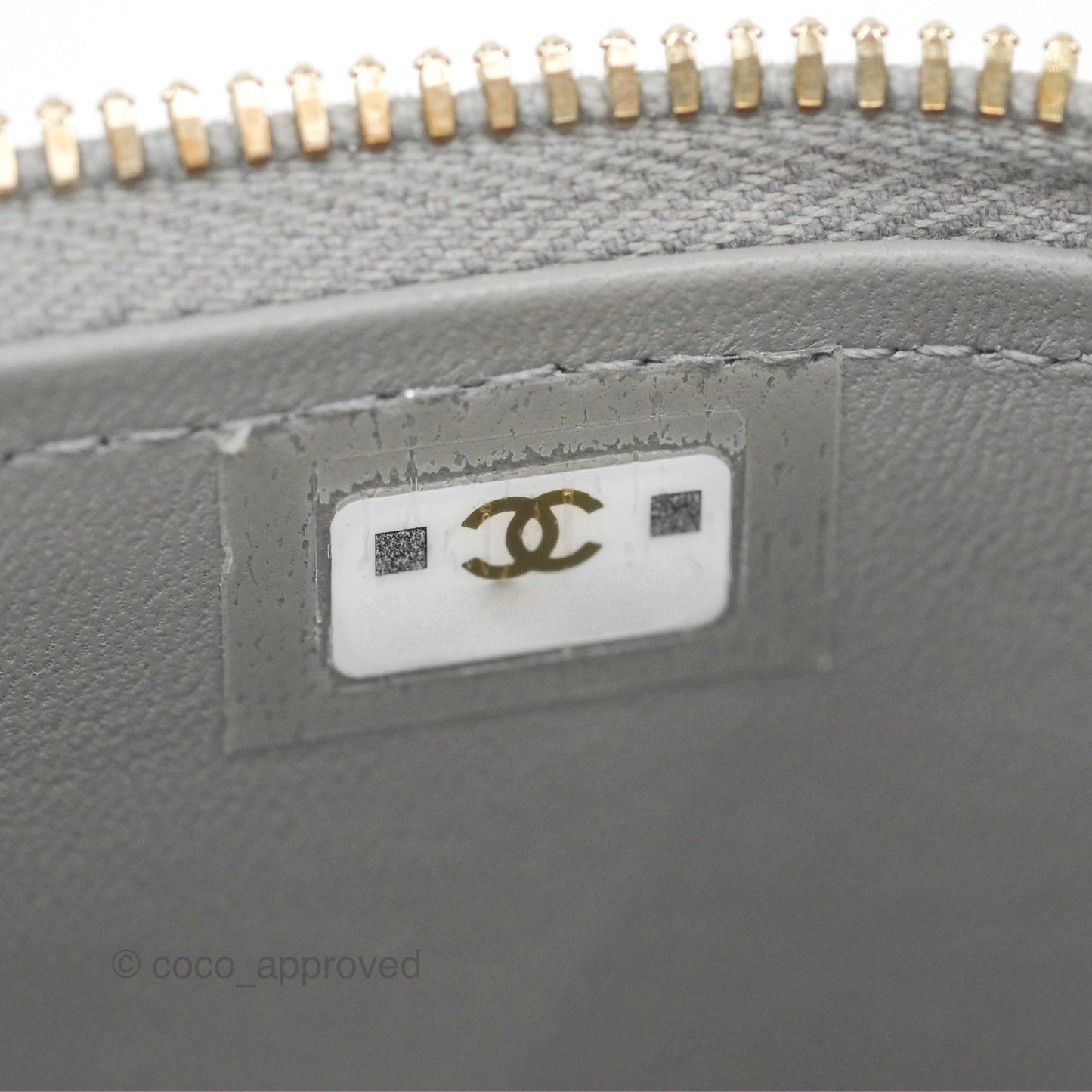 Chanel Vanity Rectangular Metal Top Handle Grey Lambskin Aged Gold Hardware