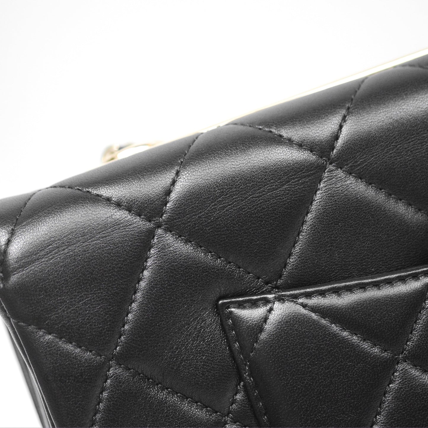 Chanel Trendy CC Flap Clutch Bag Black Lambskin Gold Hardware