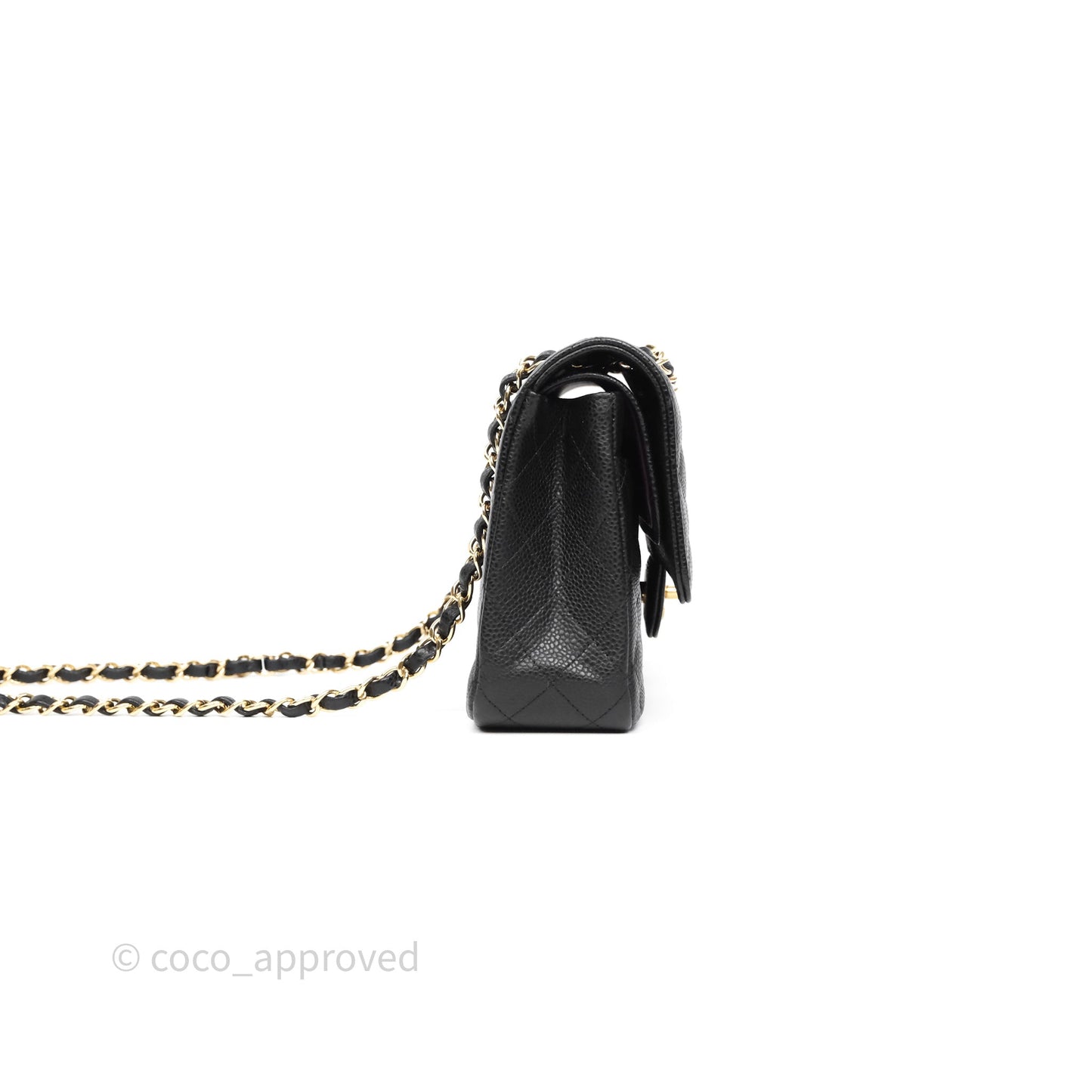 Chanel Classic M/L Medium Flap Quilted Black Caviar Gold Hardware