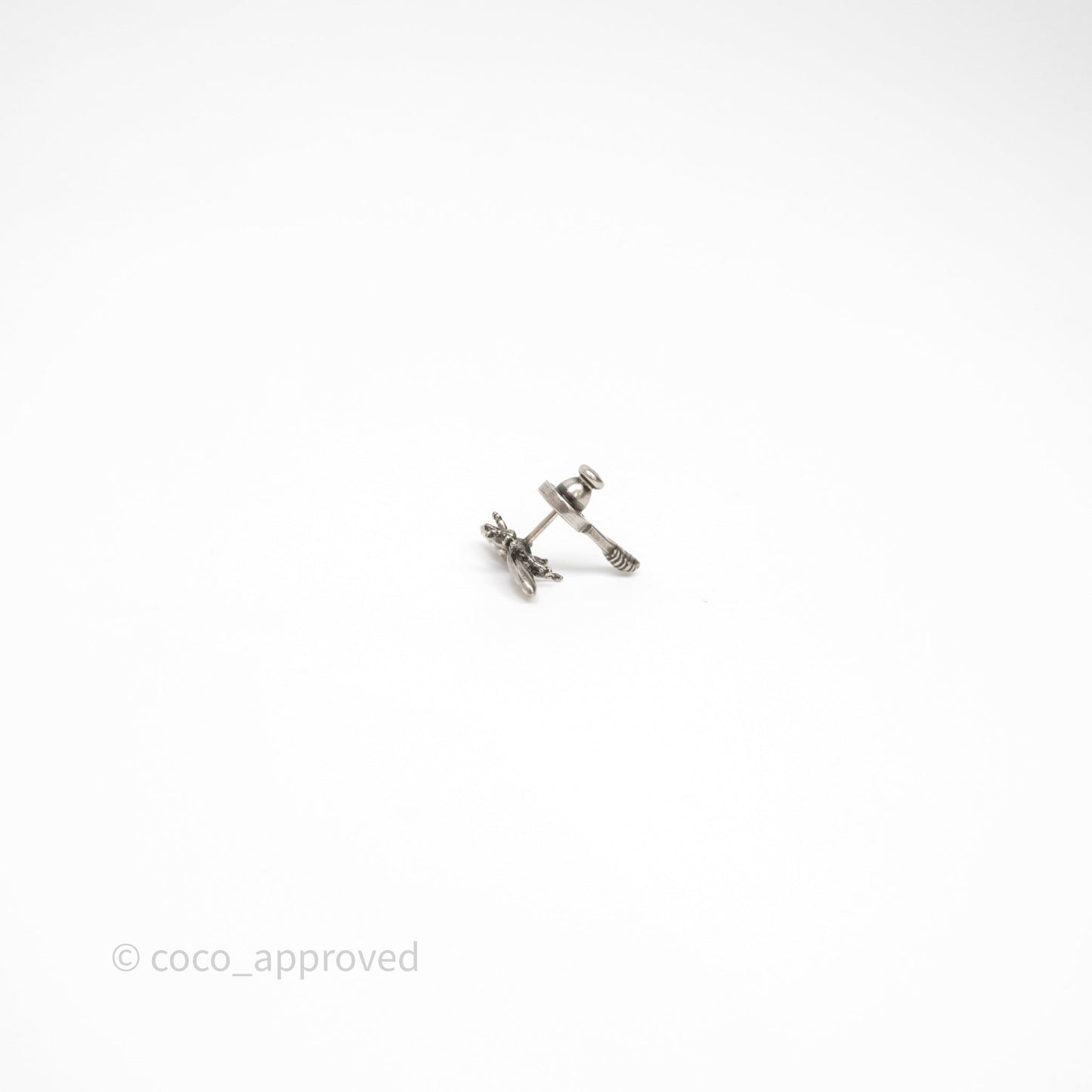 Dior J'ADIOR Earrings Antique Silver-Finish Metal with White Crystals