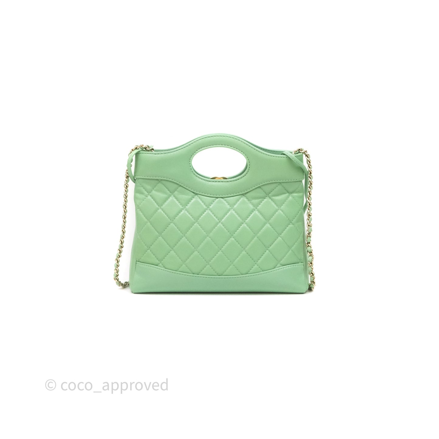 Chanel Mini 31 Green Shiny Lambskin Gold Hardware