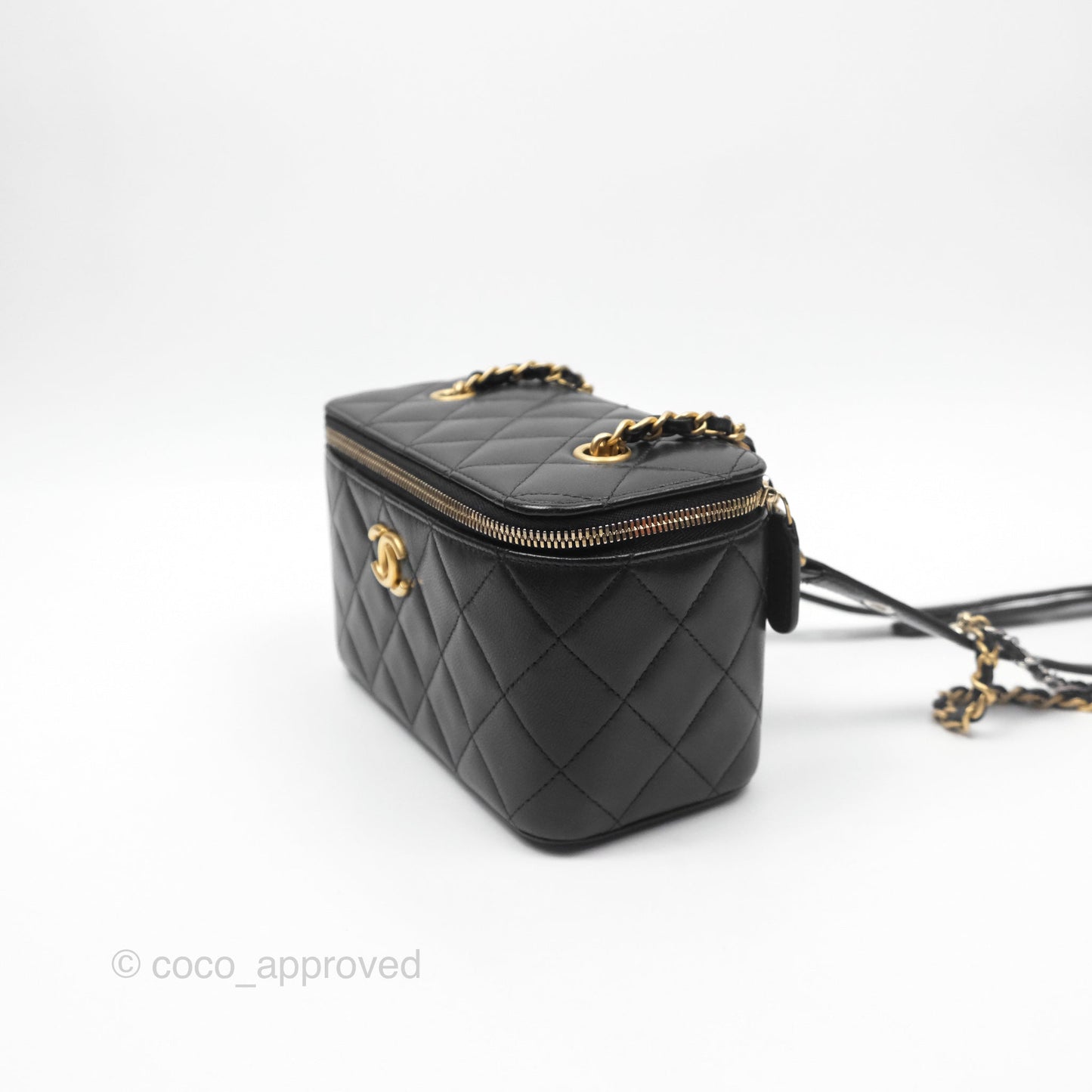 Chanel Vanity With Chain Black Goatskin Mixed Hardware