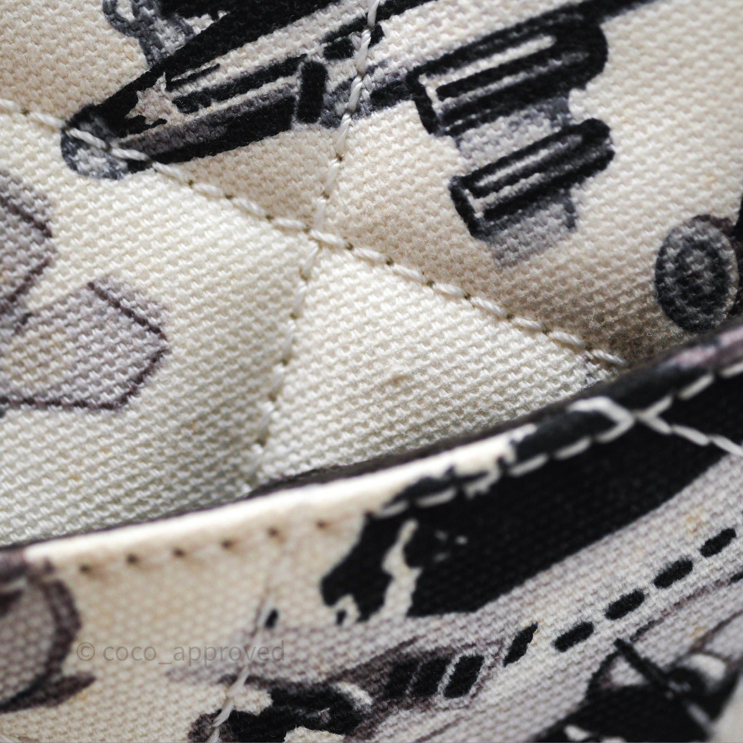 Chanel Quilted Airplane Printed Shoulder Flap Bag Canvas White
