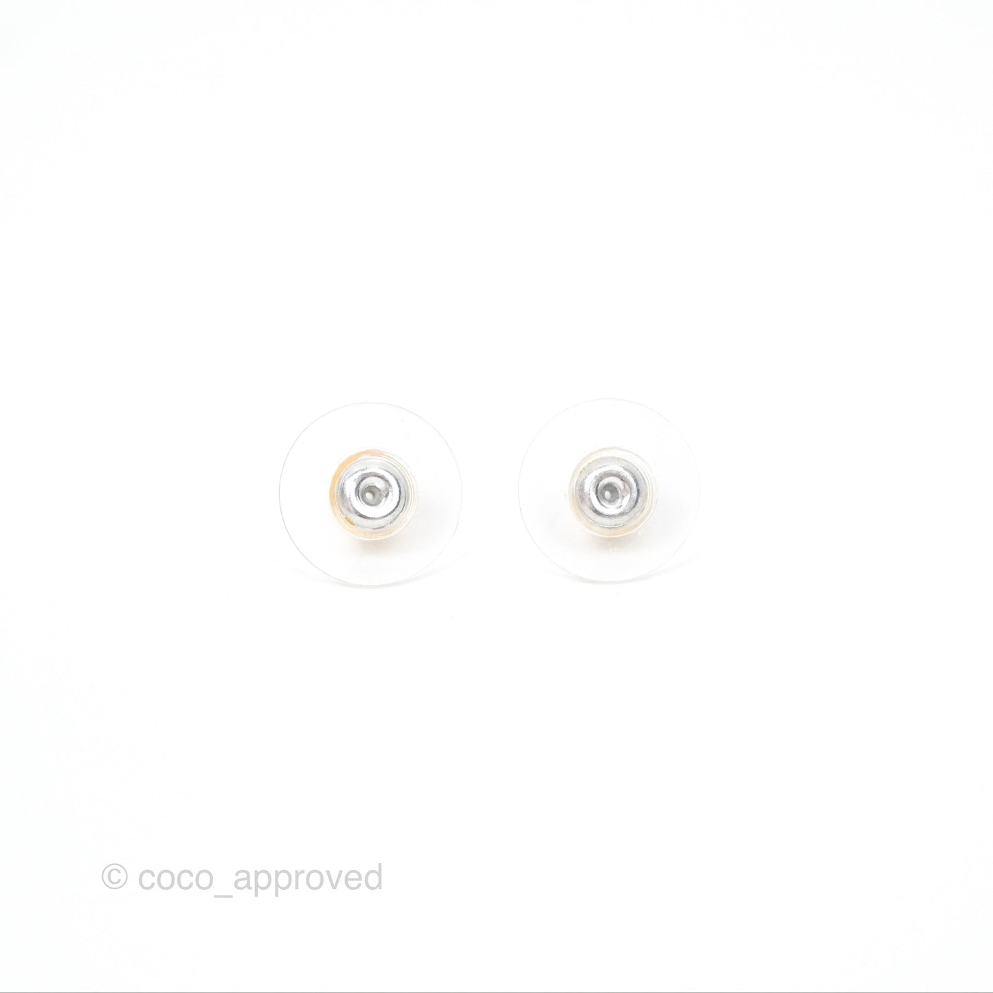 Chanel Round Blue Star Twist Circle White CC Drop Earrings Gold Tone 19C