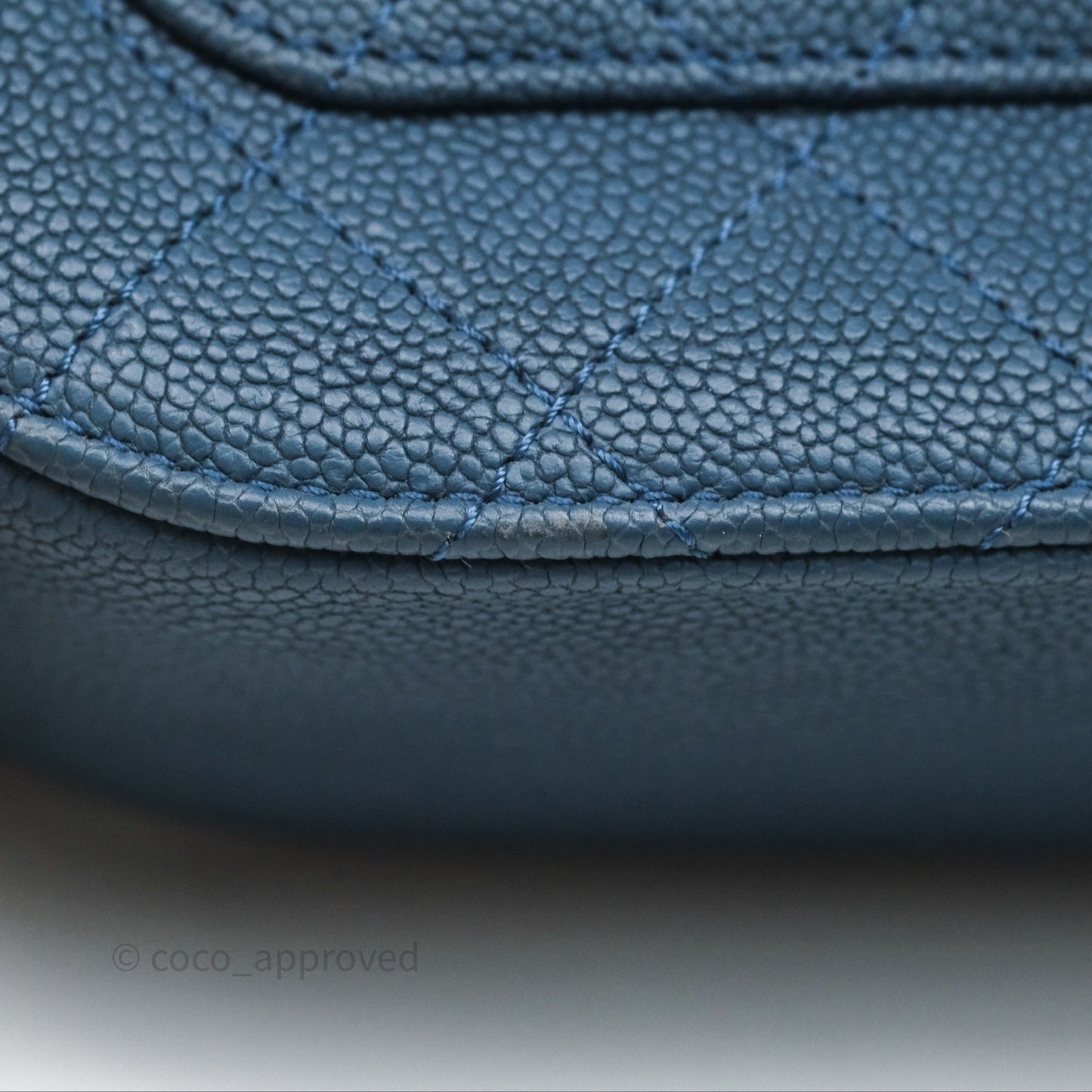 Chanel Medium Cuba Top Handle Flap Bag Blue Caviar Gold Hardware