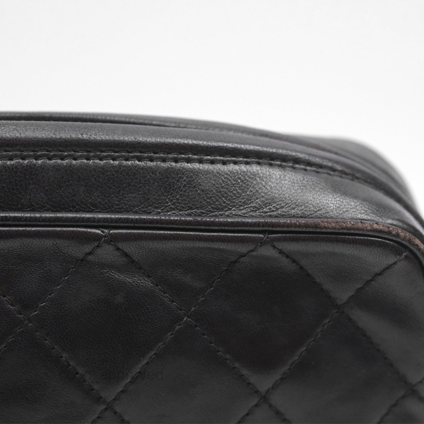 Chanel Vintage Small Camera Bag Black Lambskin Gold Hardware