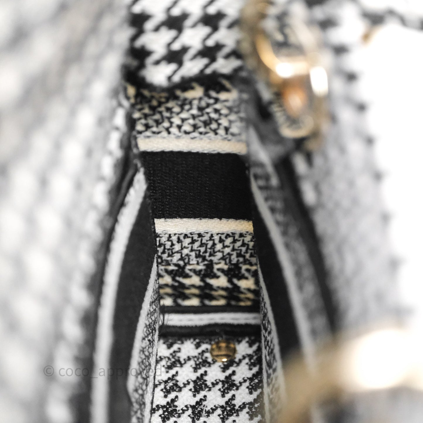 Christian Dior Mini Lady D-Lite Bag Black White Houndstooth