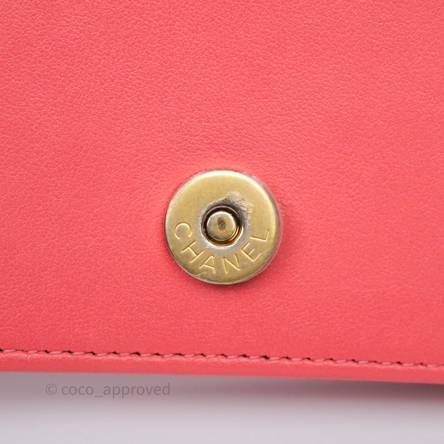 Chanel Boy Wallet on Chain WOC Quilted Dark Pink Caviar Aged Gold Hardware