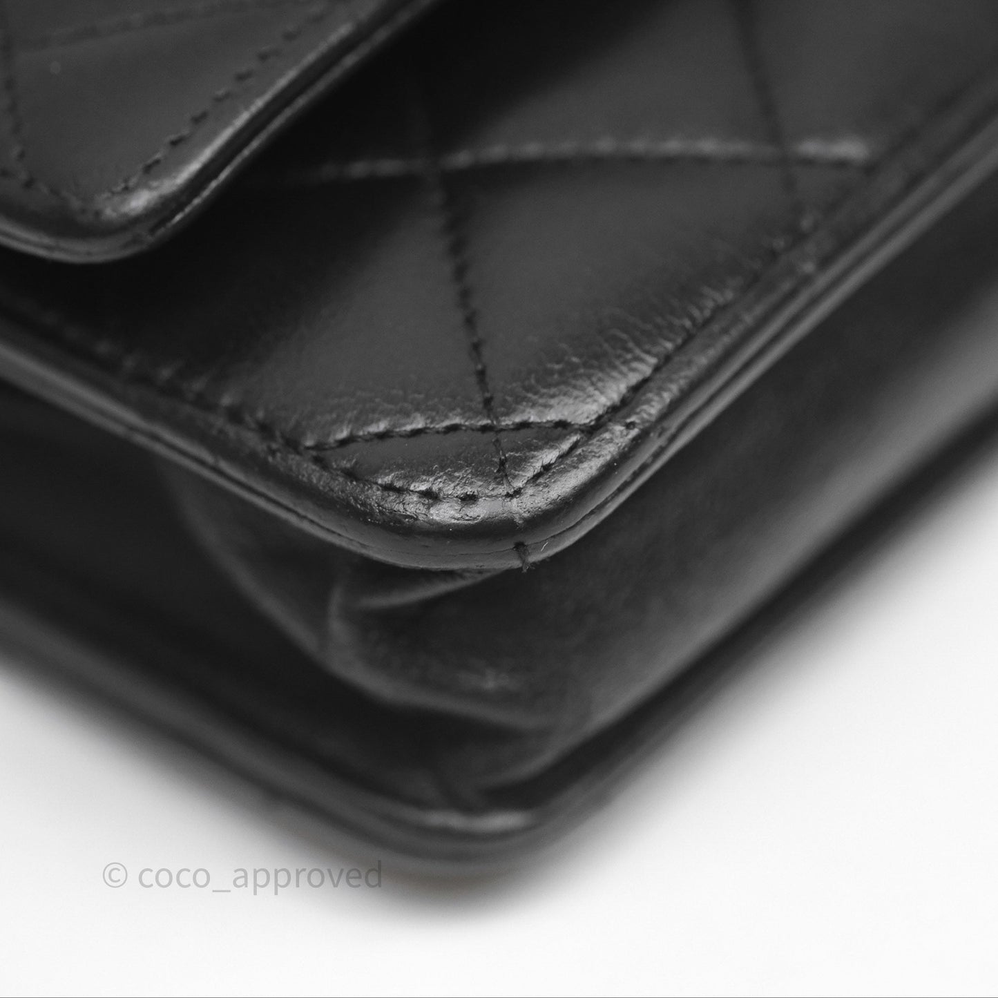 Chanel Quilted WOC Black Lambskin Silver Hardware
