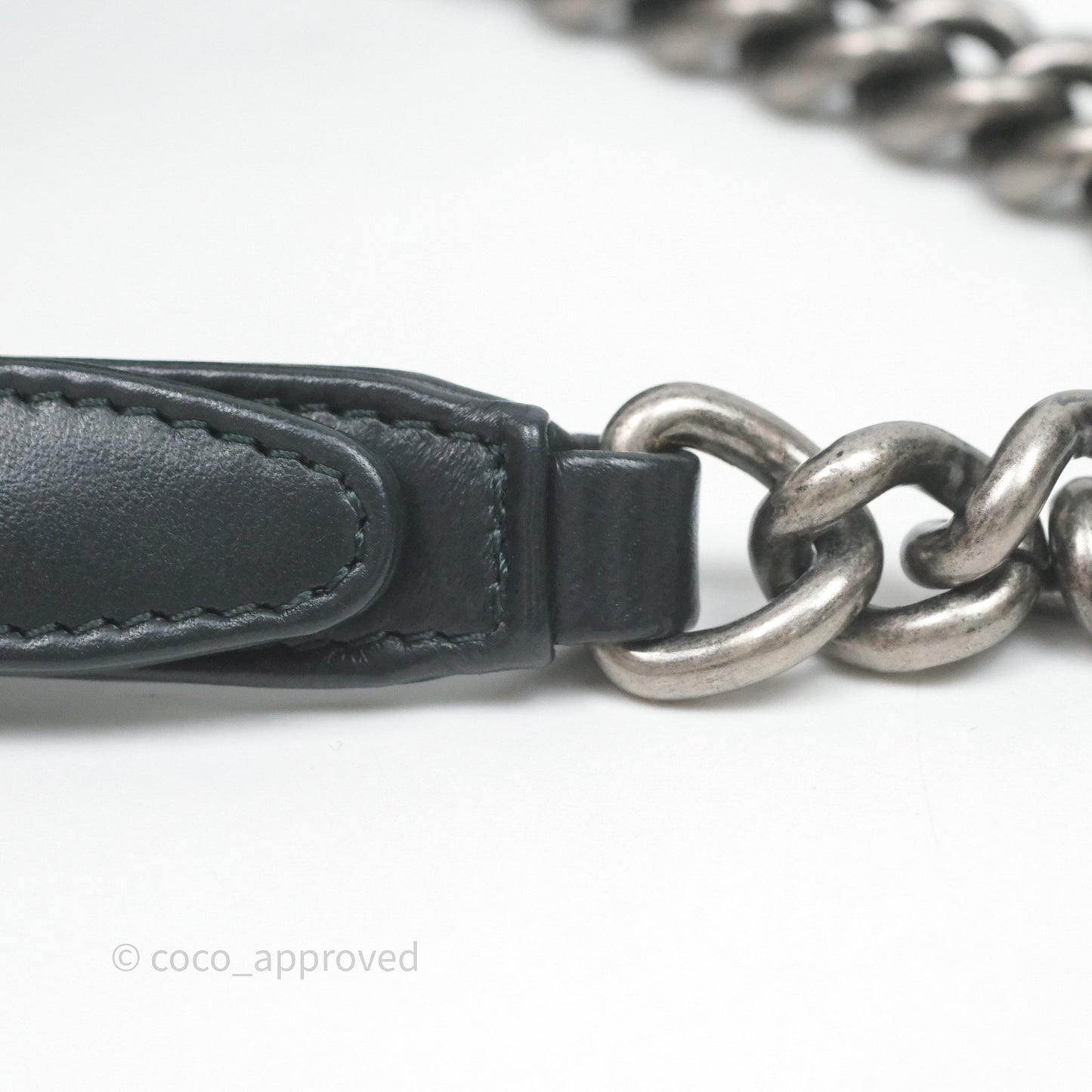 Chanel Small Boy Quilted Dark Green Velvet Ruthenium Hardware
